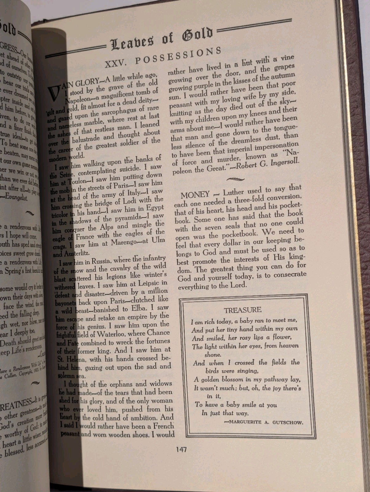 Leaves Of Gold (1958) Book Of Prayers Memorable Phrases & Inspirational Verses
