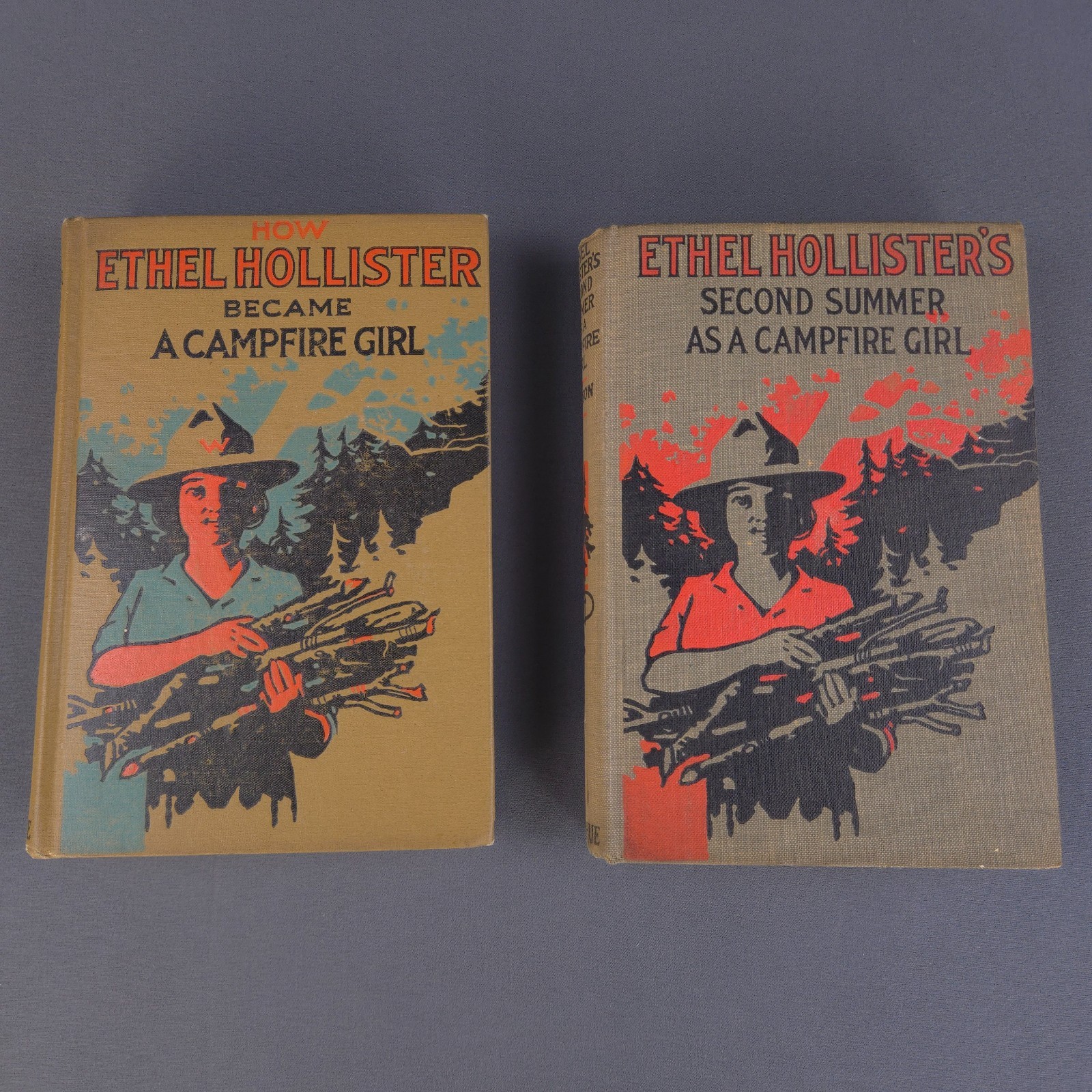VTG Irene Elliott Benson Ethel Hollister Campfire Girl 2 Series Book 1912 & 1913