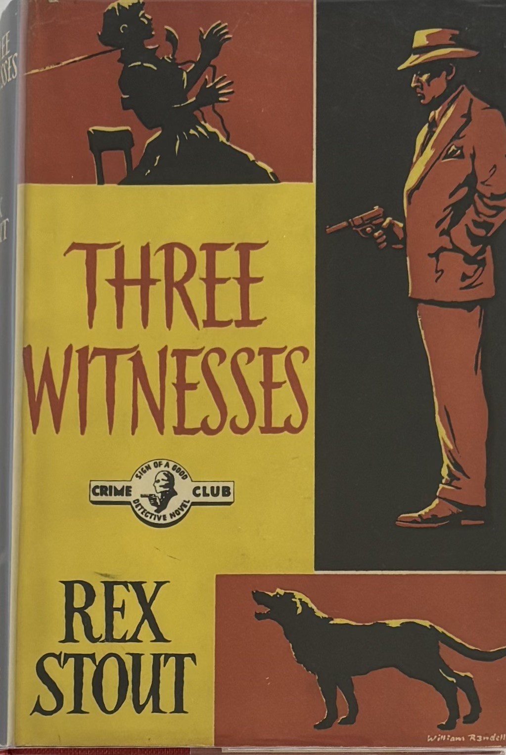 Rex Stout Three Witnesses 1st UK EDT H/C D/J Collins Crime Club London 1958