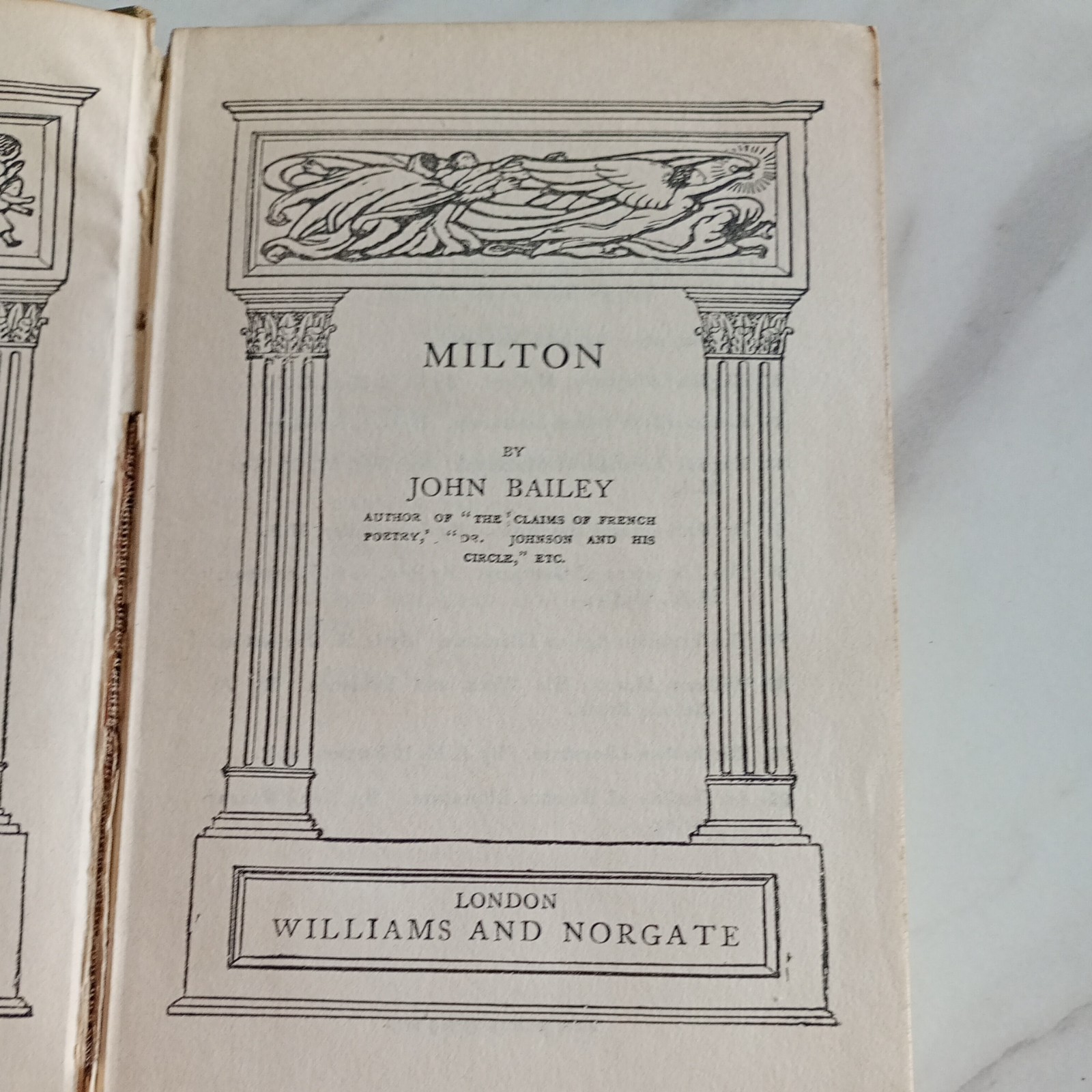 Milton by John Bailey (1915 Hardback) Home University Library