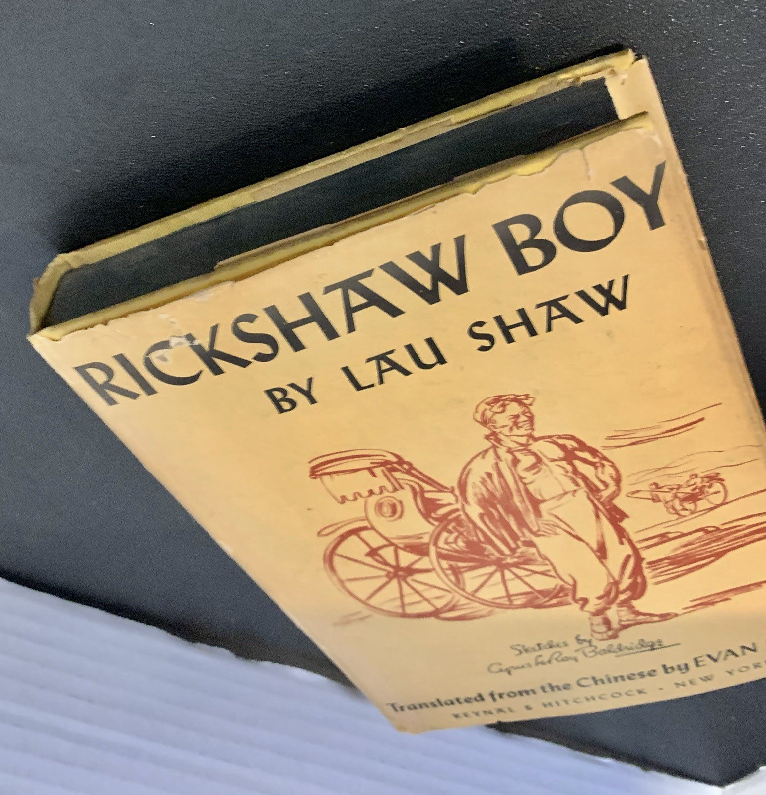 VintageRICKSHAW BOY by Lau Shaw : 1945 Hardcover w/ Jacket : Reynal & Hitchcock