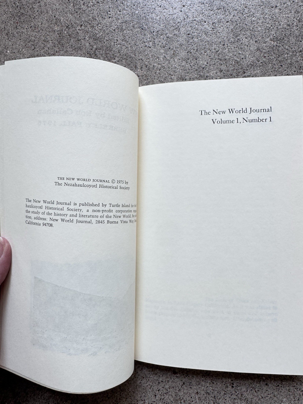 New World Journal (1975–79) Turtle Island Press Bob Callahan Poetry