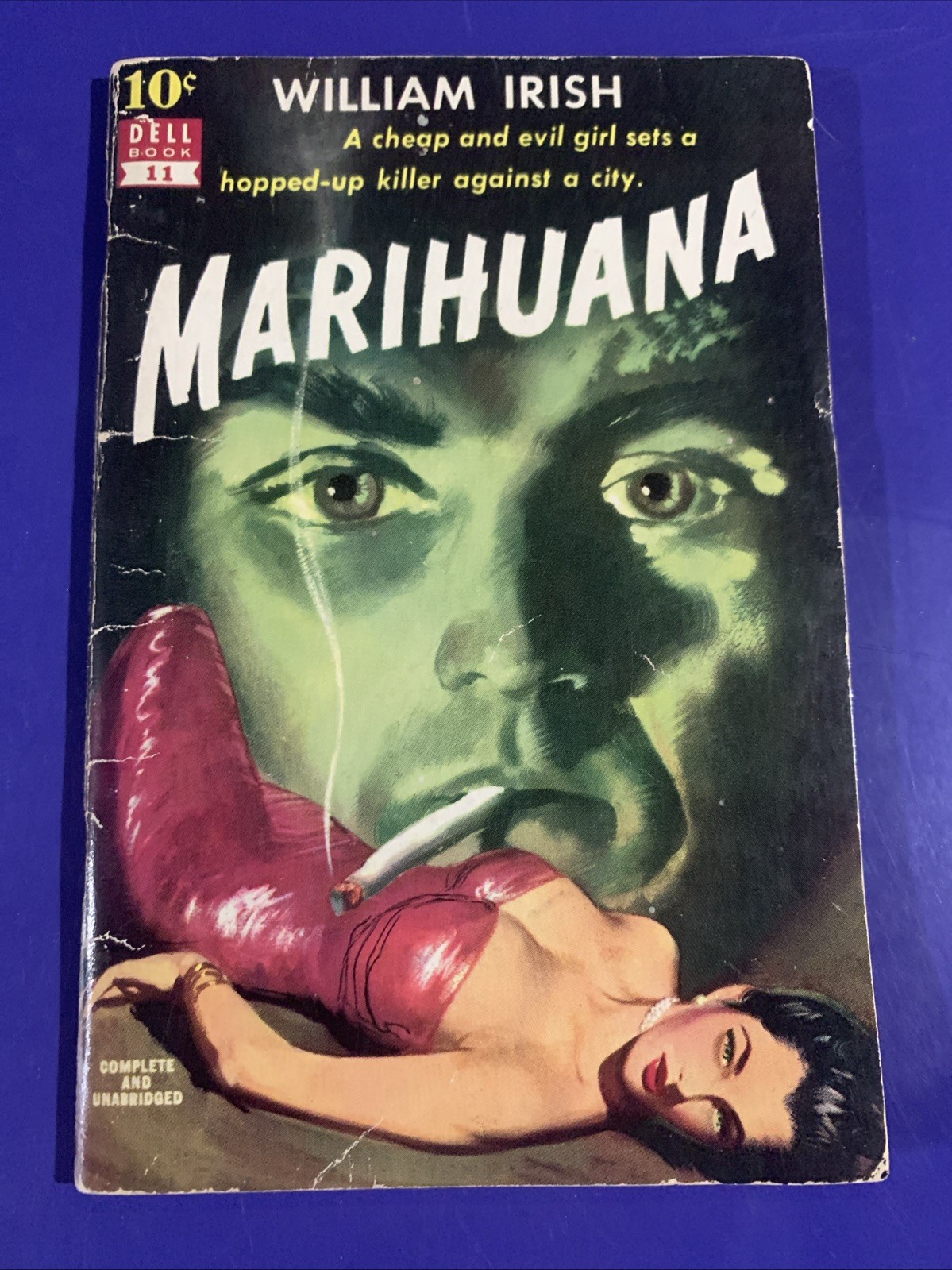 MARIHUANA 1951 Vintage DELL William Irish CLASSIC DOPE Crime BOOK Reefer Madness