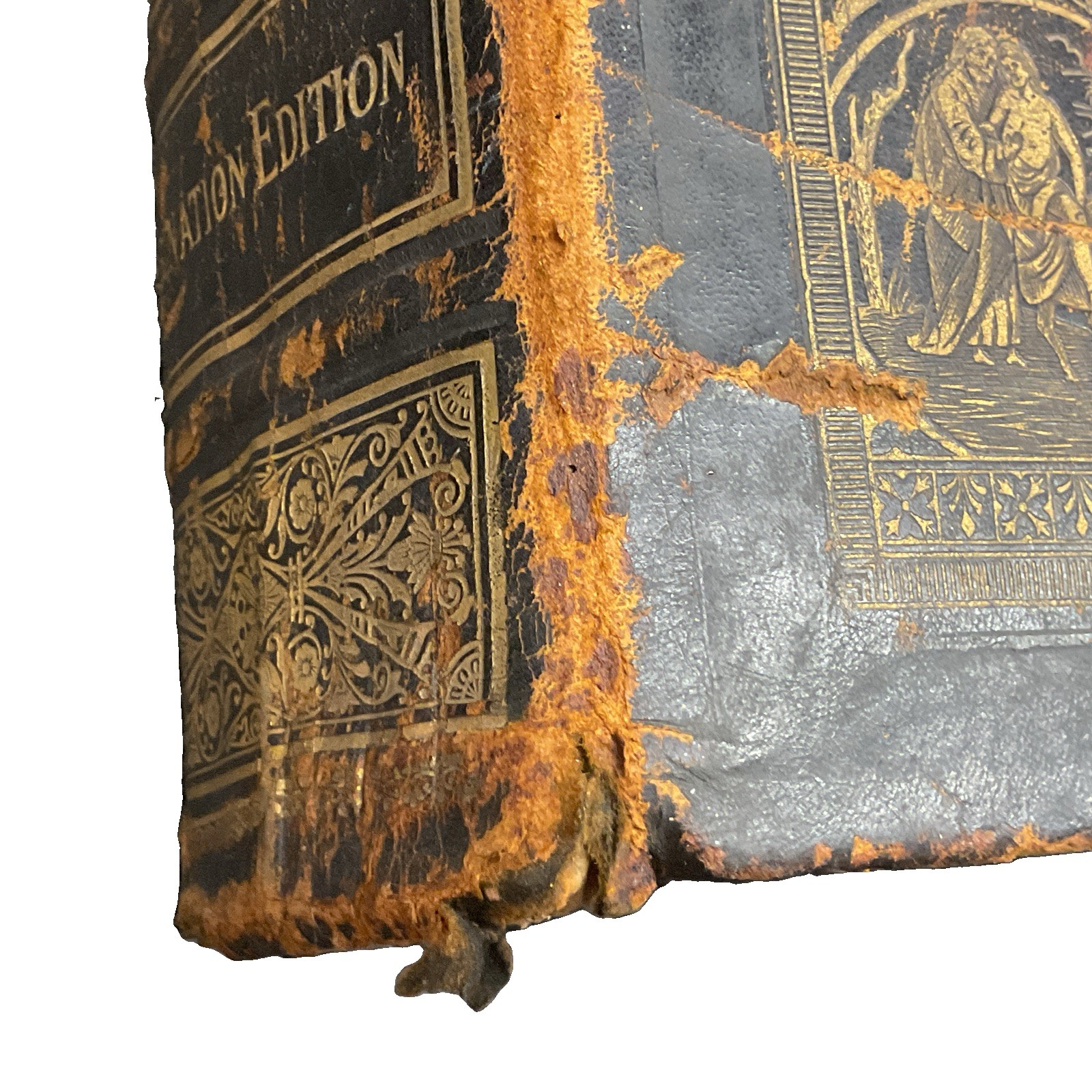 Antique 1895 Leather Bound Combination Edition Old & New Testament Family Bible