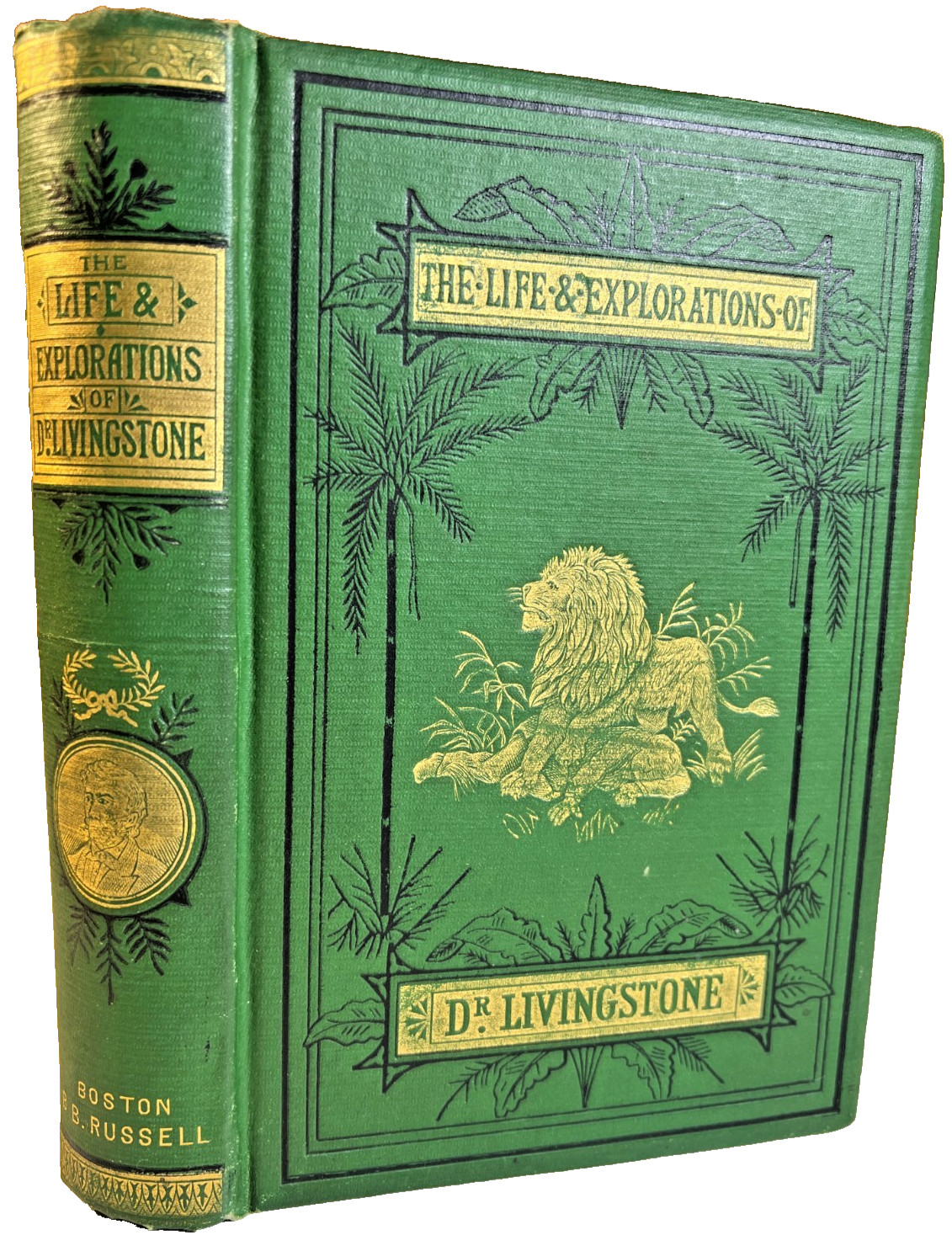 Antique Ornate Victorian Book 1874 Life & Explorations David Livingstone Gilded