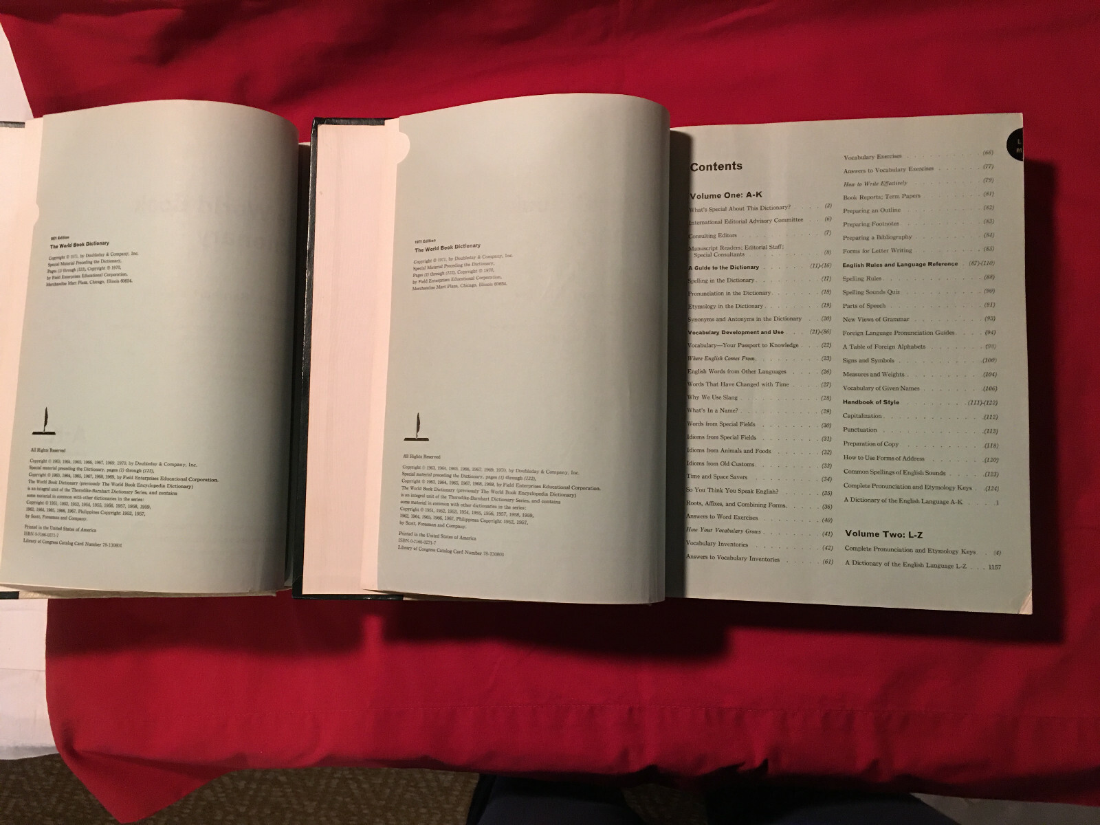 World Book Dictionary 2-Volume Set Vintage 1971 Thorndike Barnhart Hardcover