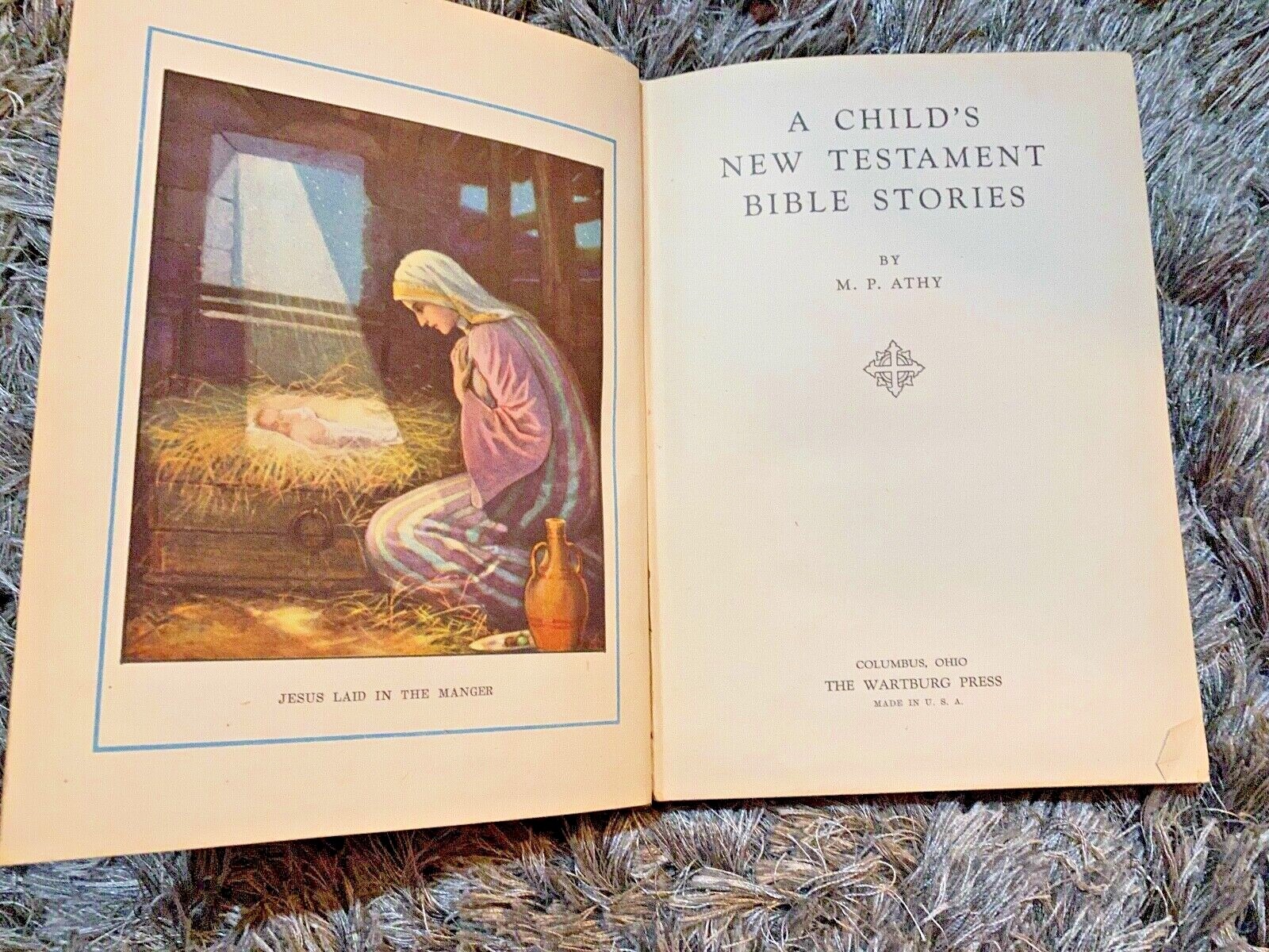 A CHILDS NEW TESTAMENT BIBLE STORIES BY M P ATHY VINTAGE 1942