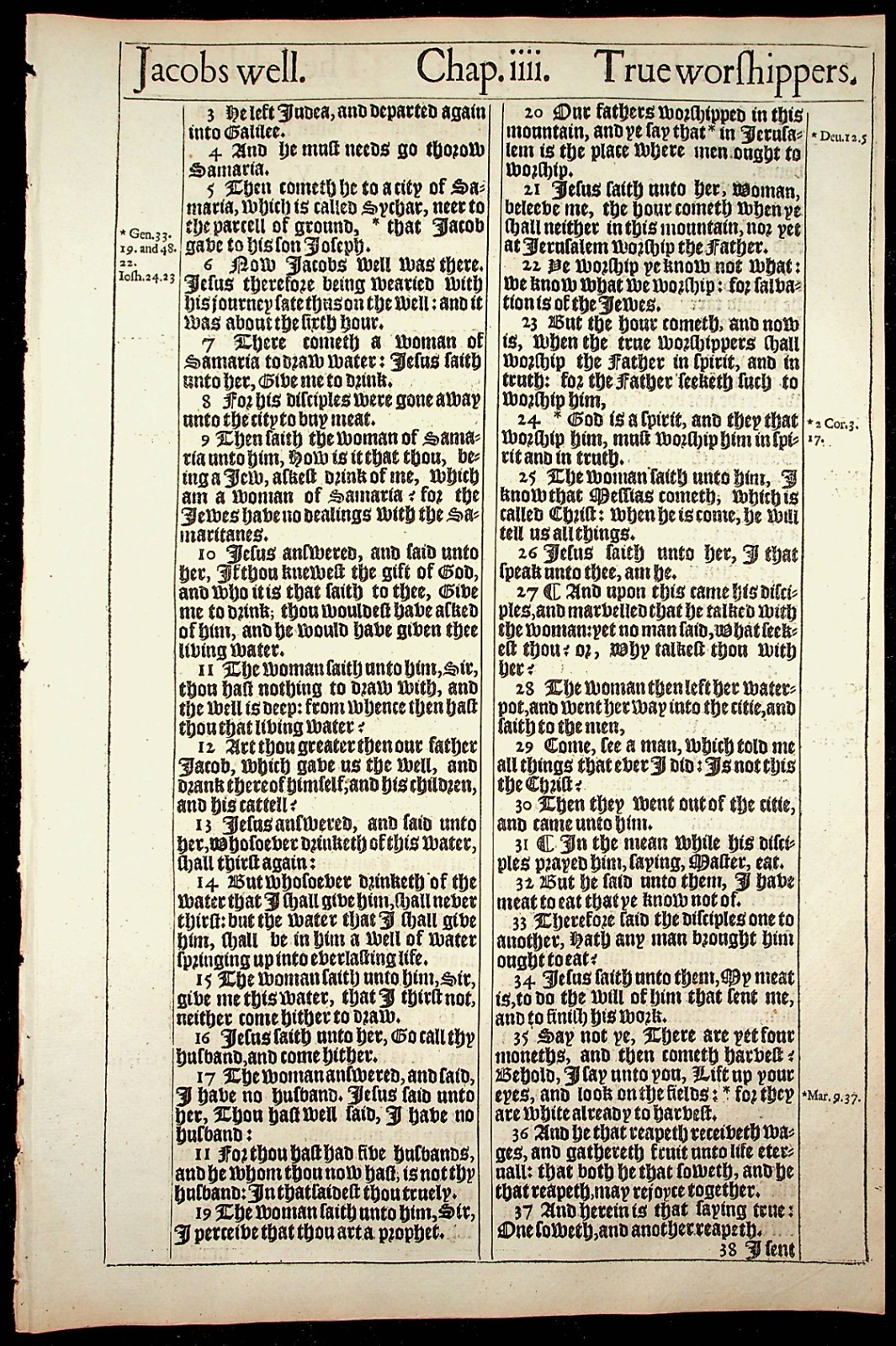 John 4-5 ~ Living Water ~ 1611 King James Bible, 5th issue 1639/40