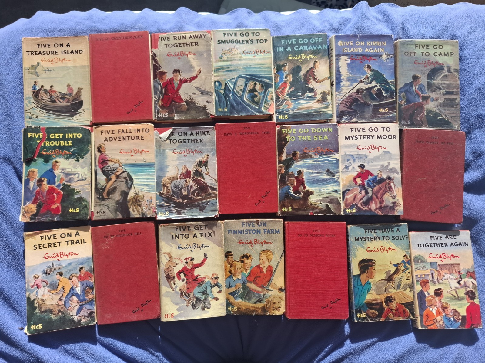 Complete Set of 21 Enid Blyton famous Five Hodder &stoughton Books vintage dust