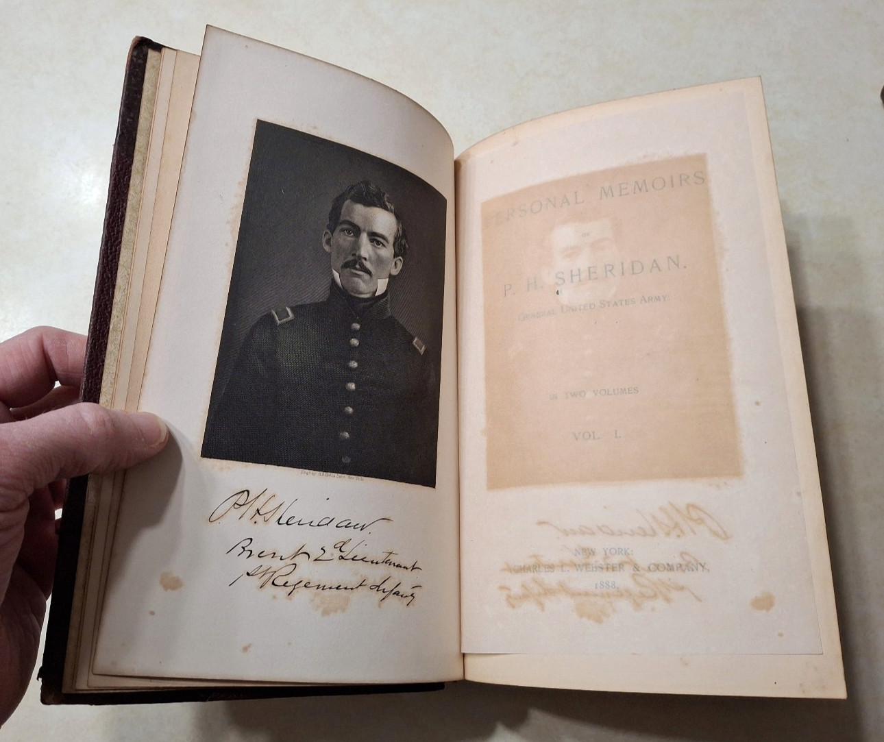 Personal Memoirs of P.H. Sheridan 1888 First Edition 2 Volume Set I & II Webster