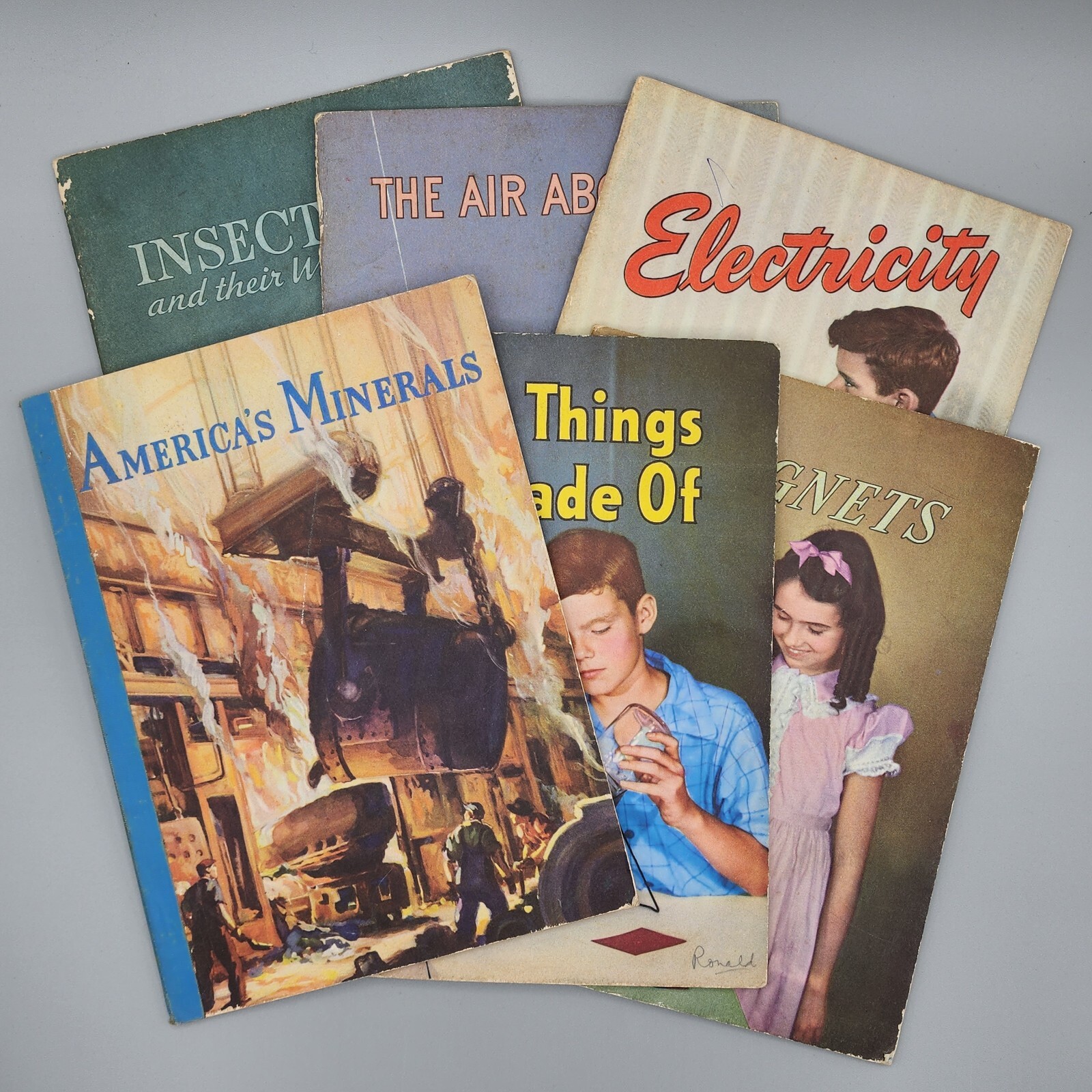 6 Mid-Century Basic Science Education Series Books, Row-Peterson Unitext