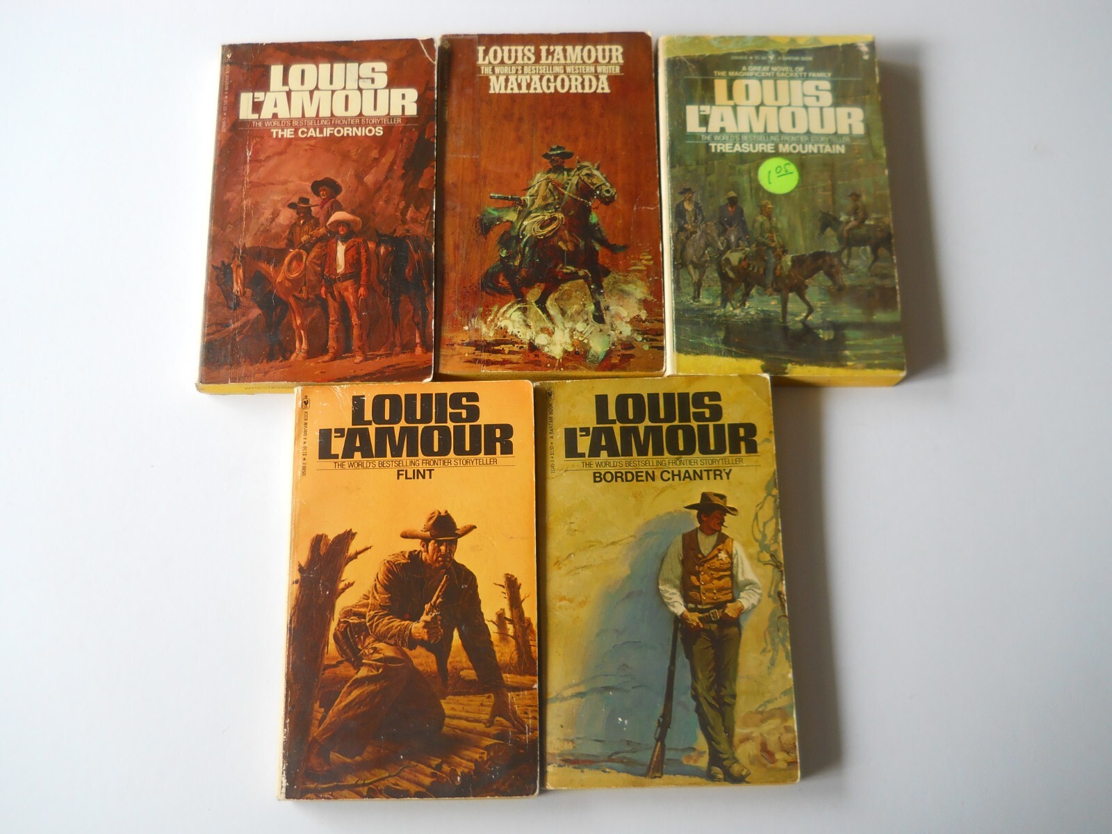 LOT 5 LOUIS L’AMOUR BOOKS,FLINT, BORDEN CHANTRY,CALIFORNIOS, TREASURE MOUNTAIN,M