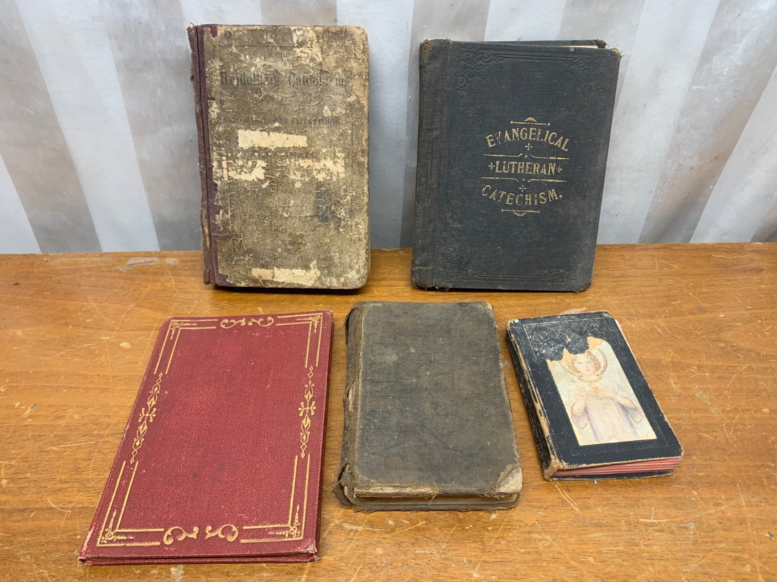 Lot of Antique/Vintage Prayer Books & Evangelical Lutheran/Heidelberg Catechism