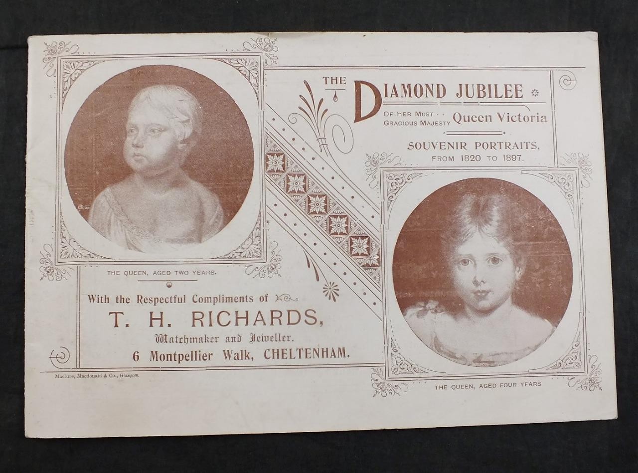 1897 QUEEN VICTORIA JUBILEE souvenir portraits Richards Jeweller CHELTENHAM RB5