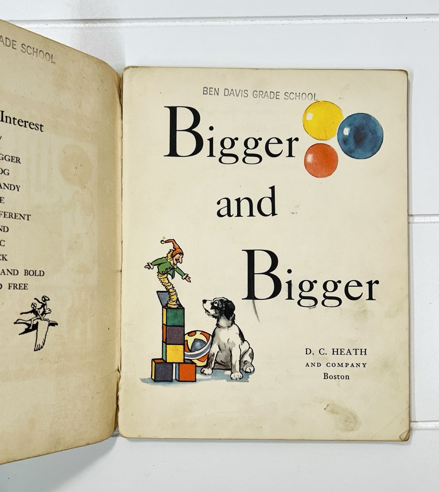 VTG Early Reader -Bigger And Bigger Twins Book Inez Hogan Softcover 1942