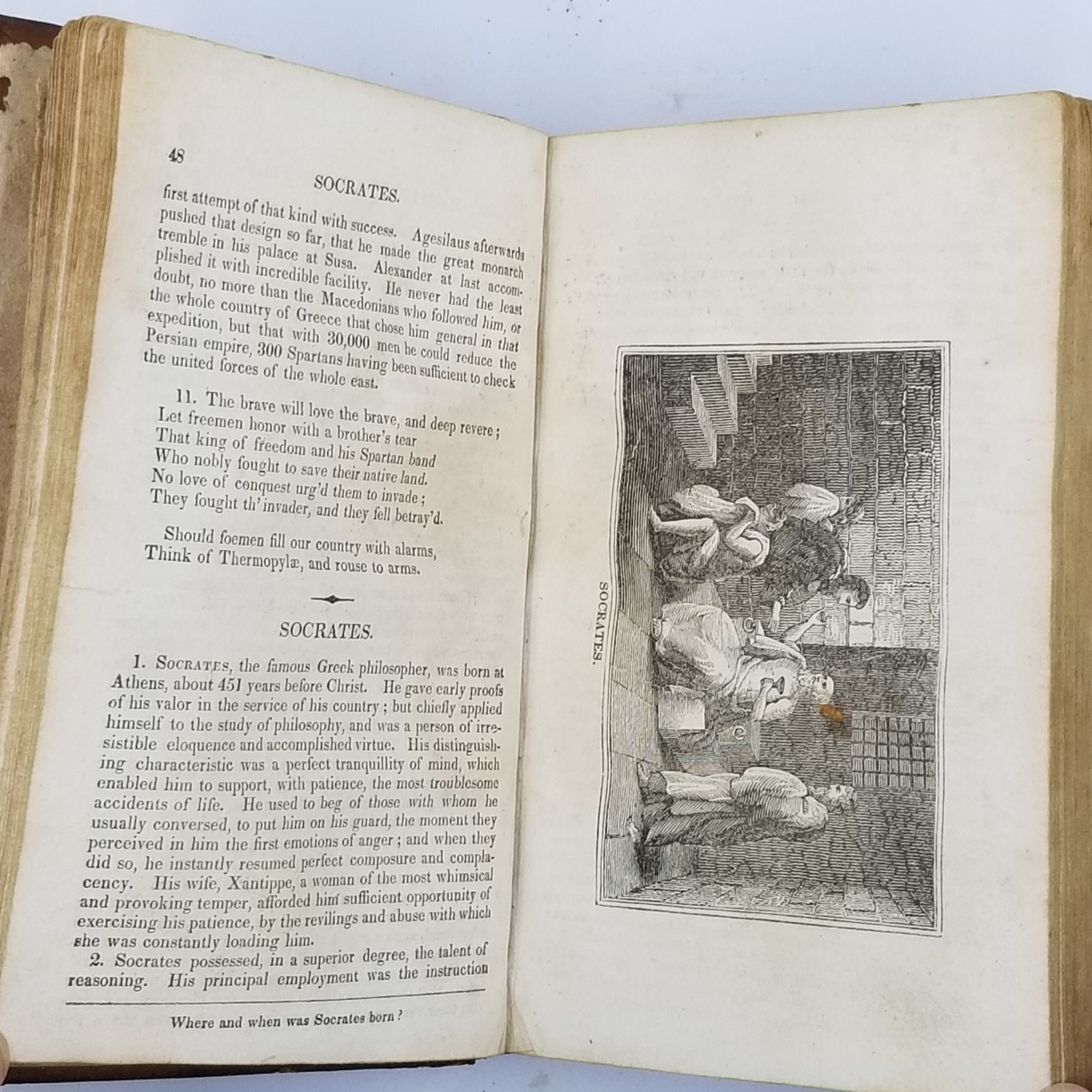 Historical Reader by Rev. J. L. Blake – 1831 Horatio Hill – 2nd Printing Leather