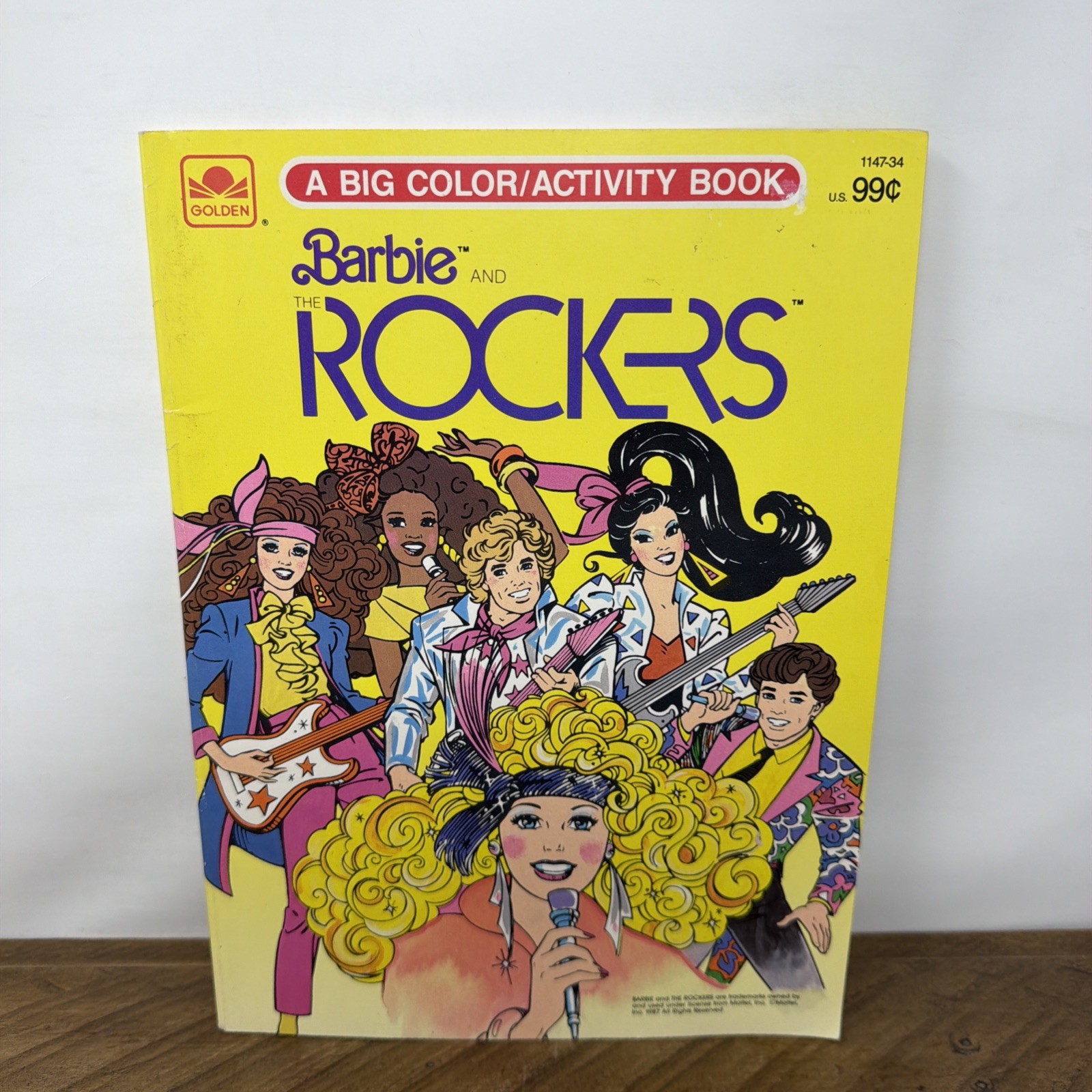 New Vintage Barbie & The Rockers Big Coloring Book 1987 Ken Unused
