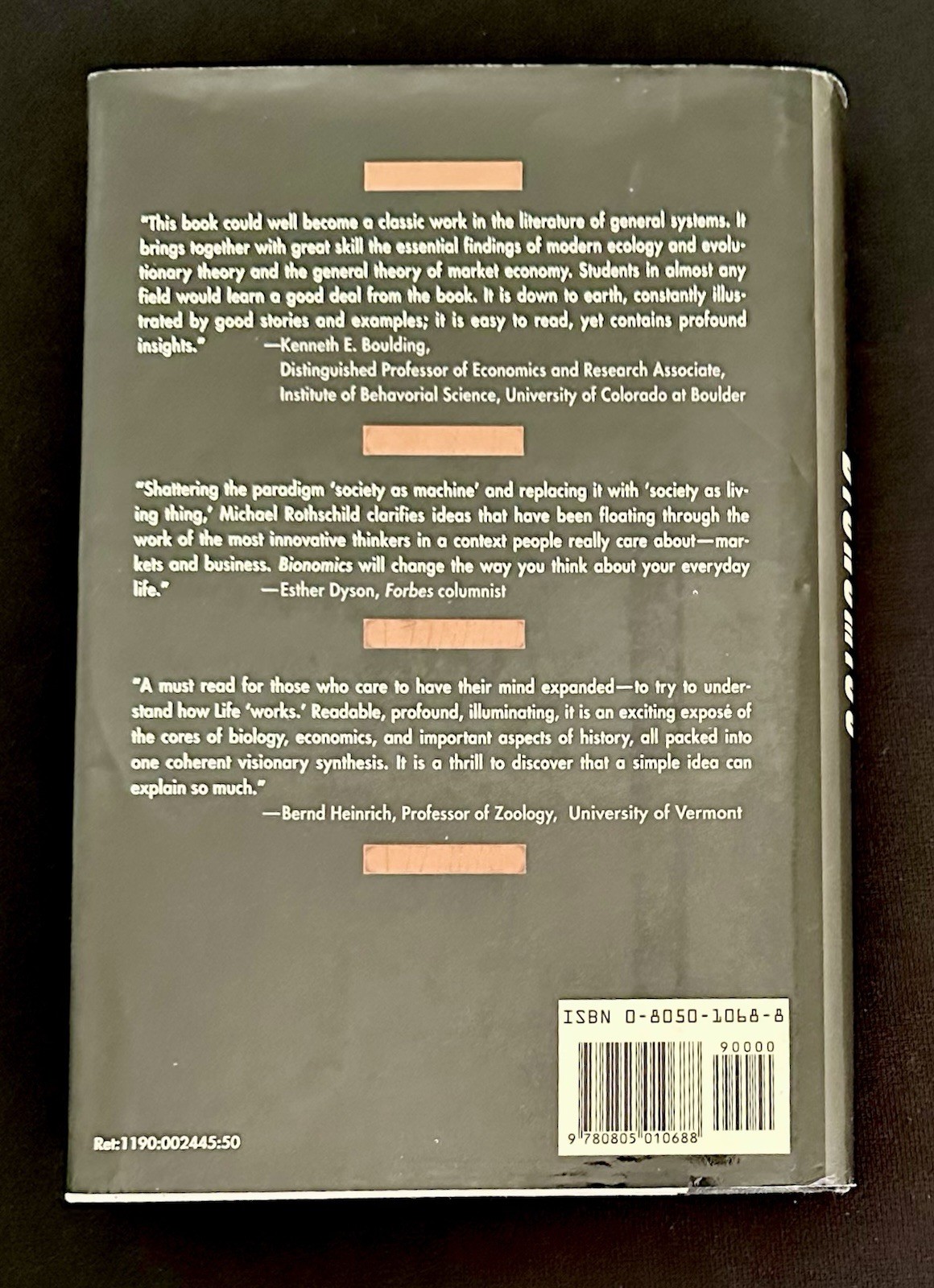 SIGNED – BIONOMICS Michael Rothschild 1st/1st HC DJ Assoc Copy Capitalism 1990