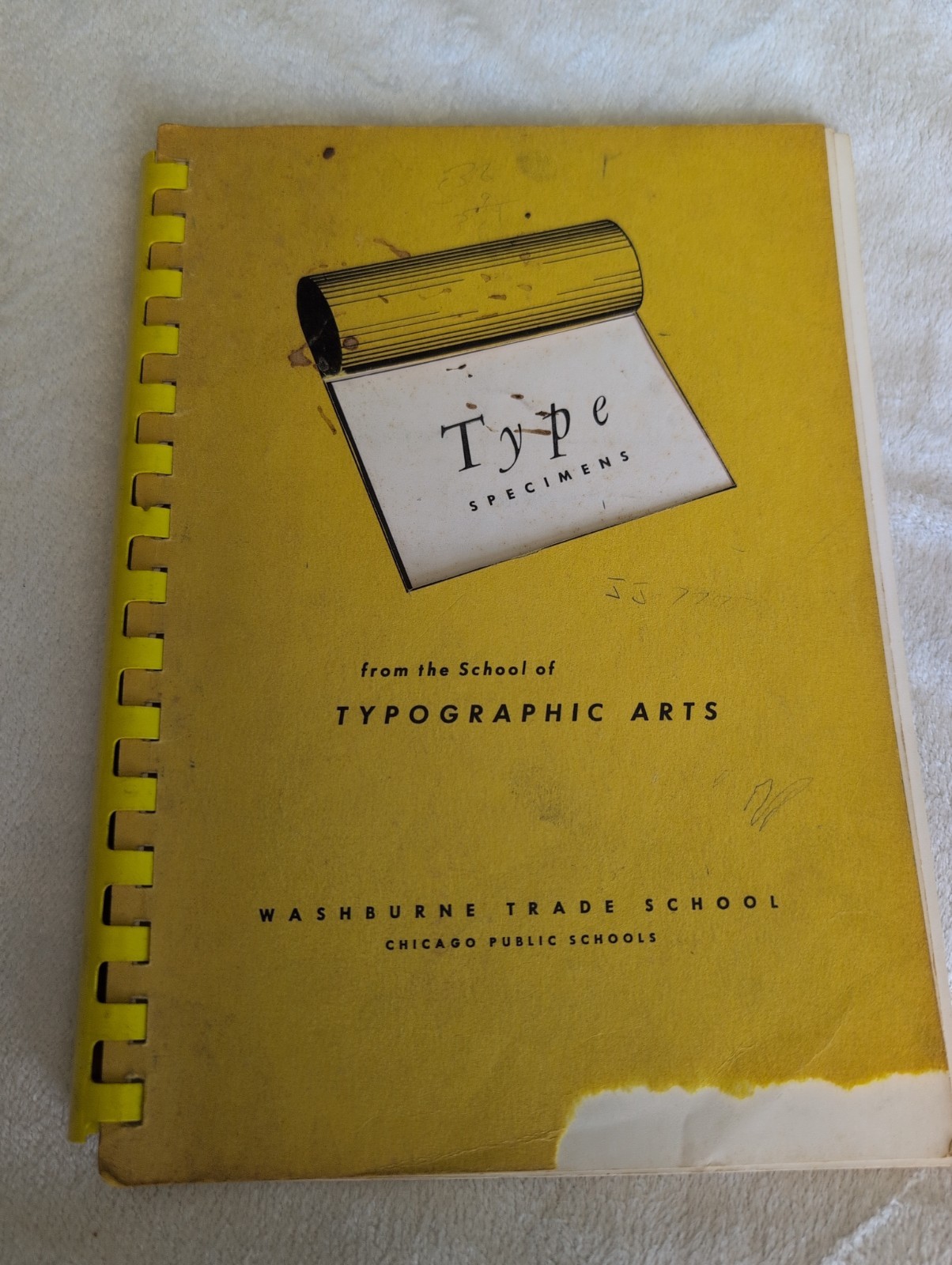 Vintage Typographic Arts Book Type Specimens Spiral Font Manual Graphic Design