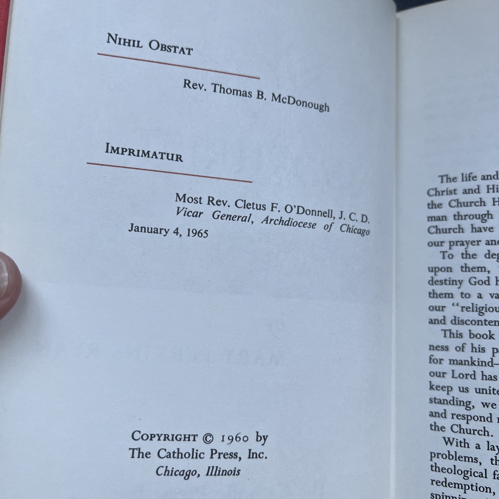 Library Of Catholic Devotion Set Prayer Book & Christ & the Church Vtg 1967 1965