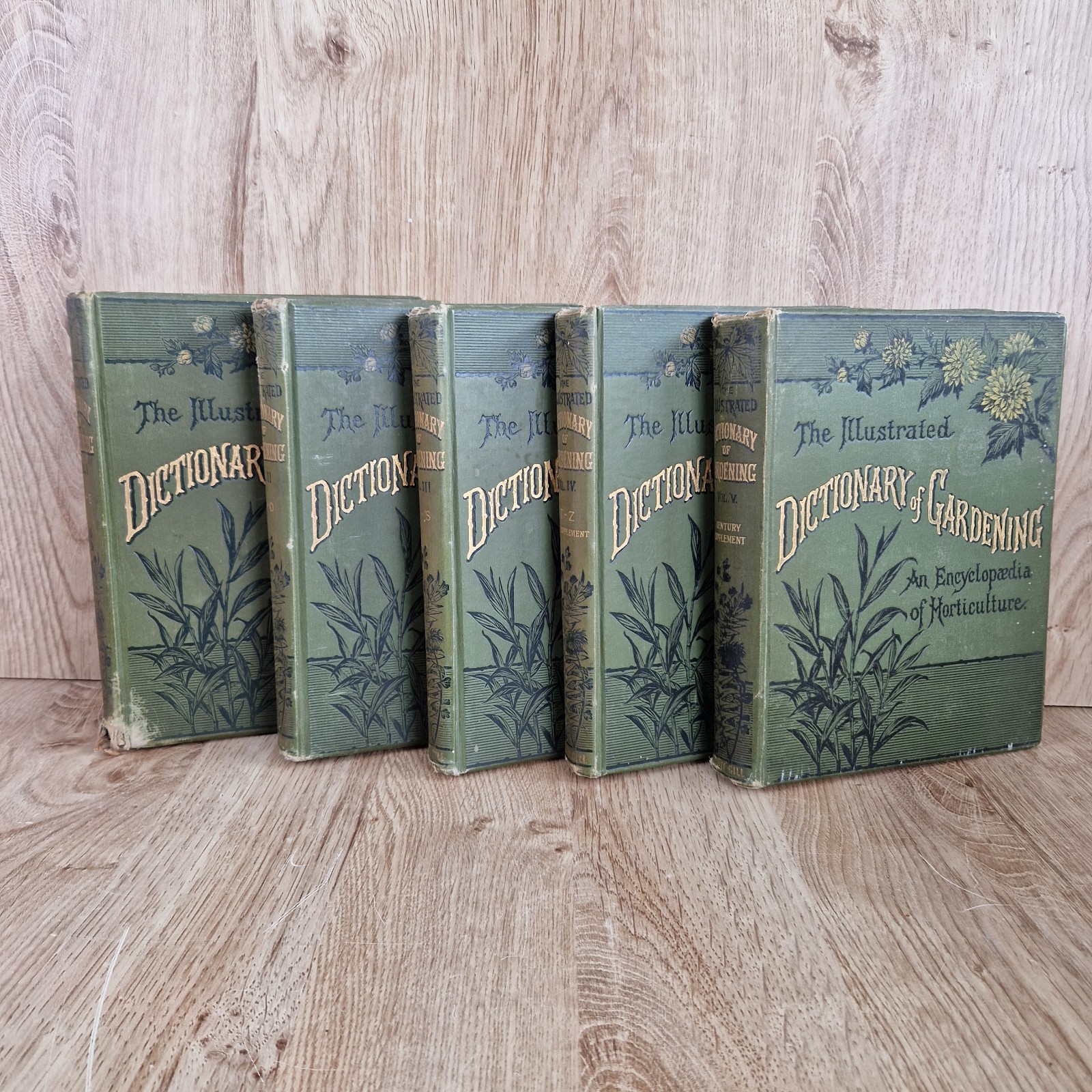 Antique Illustrated Dictionary of Gardening George Nicholson Volumes 1-5 c1900