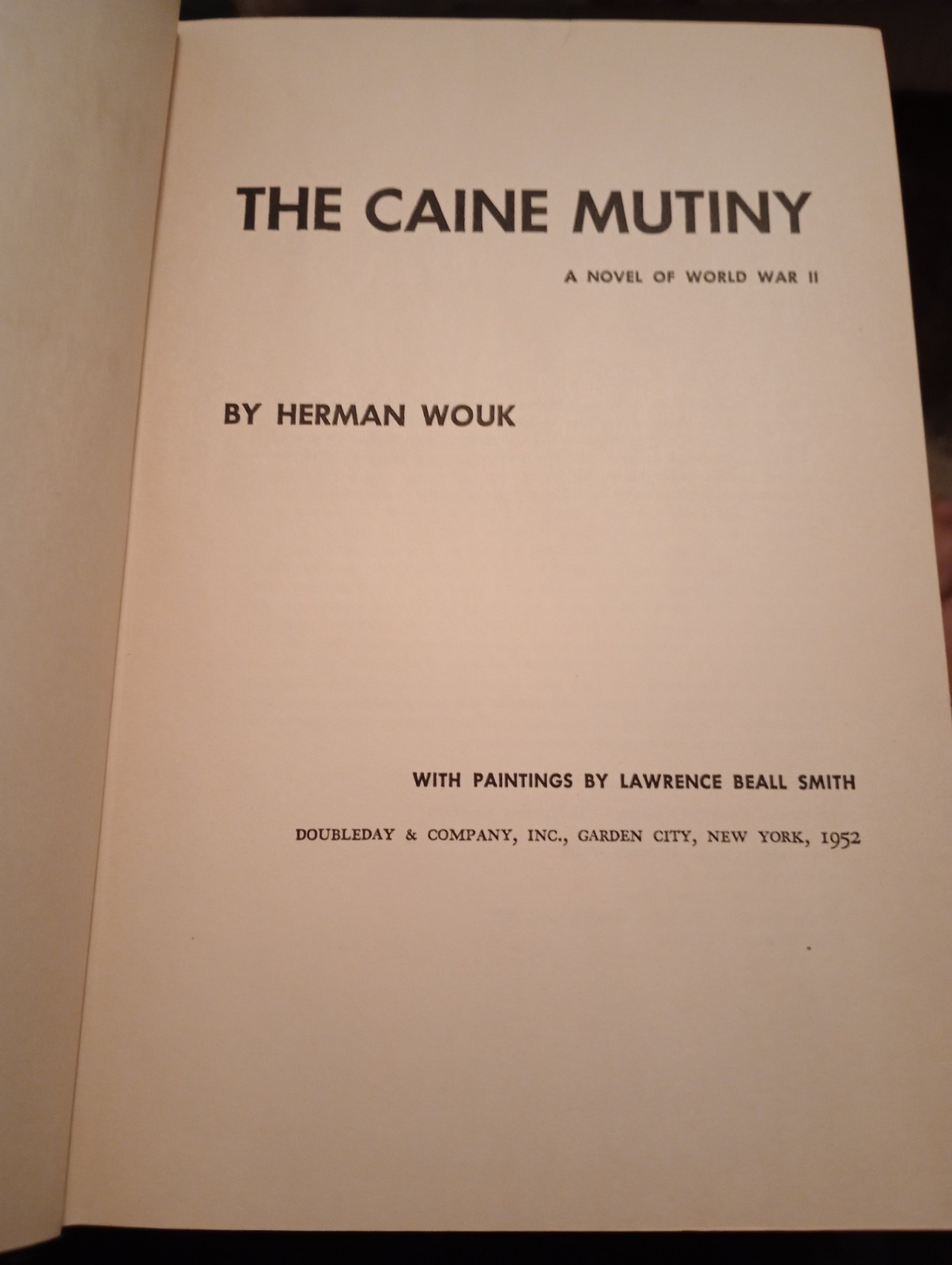 The Caine Mutiny By Herman Wouk Doubleday & Co. 1952 494 Page Hardcover