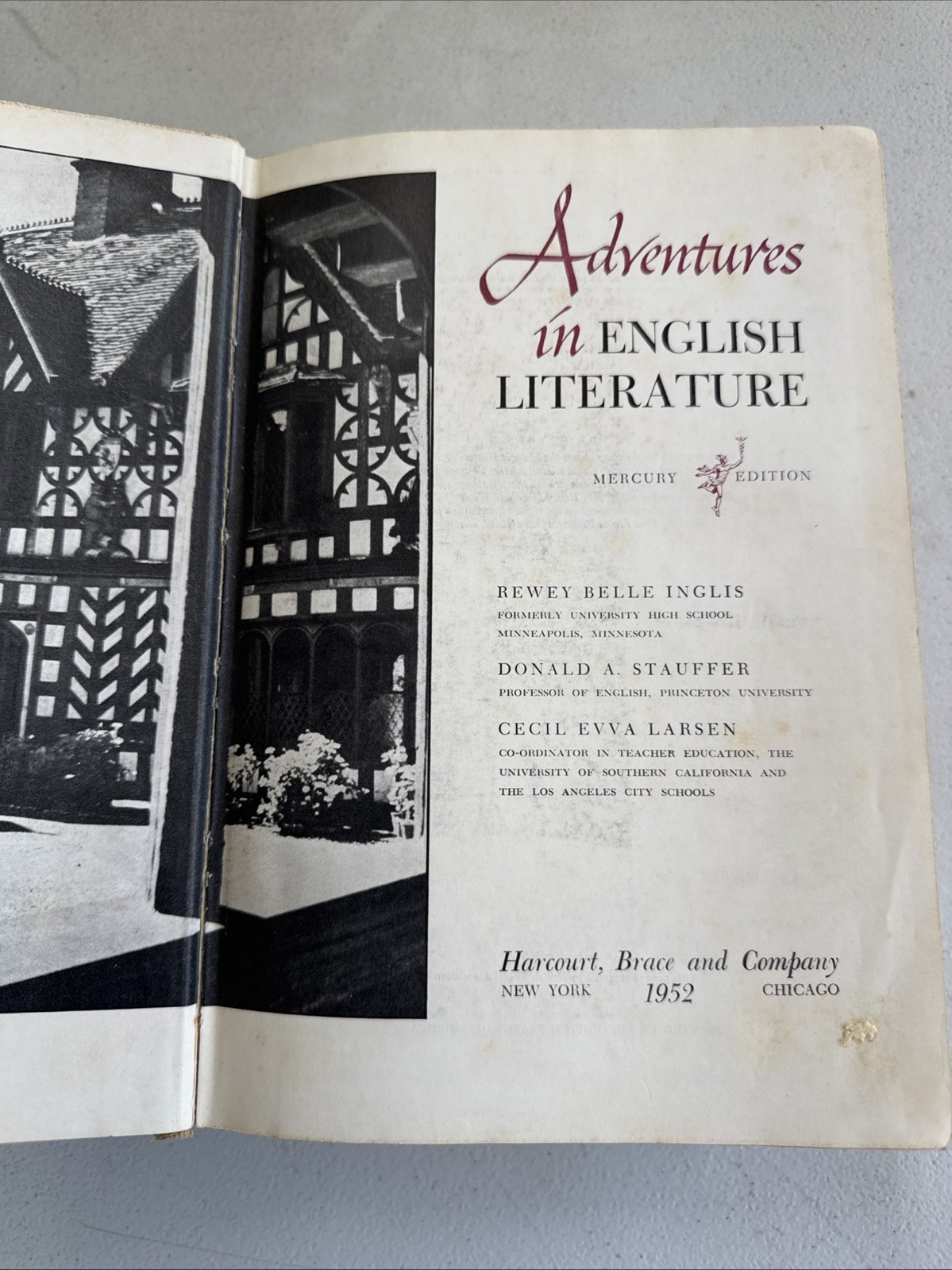 Harcourt Brace “Adventures in Literature” Book Set (4) Mercury Edition 1940s–50s