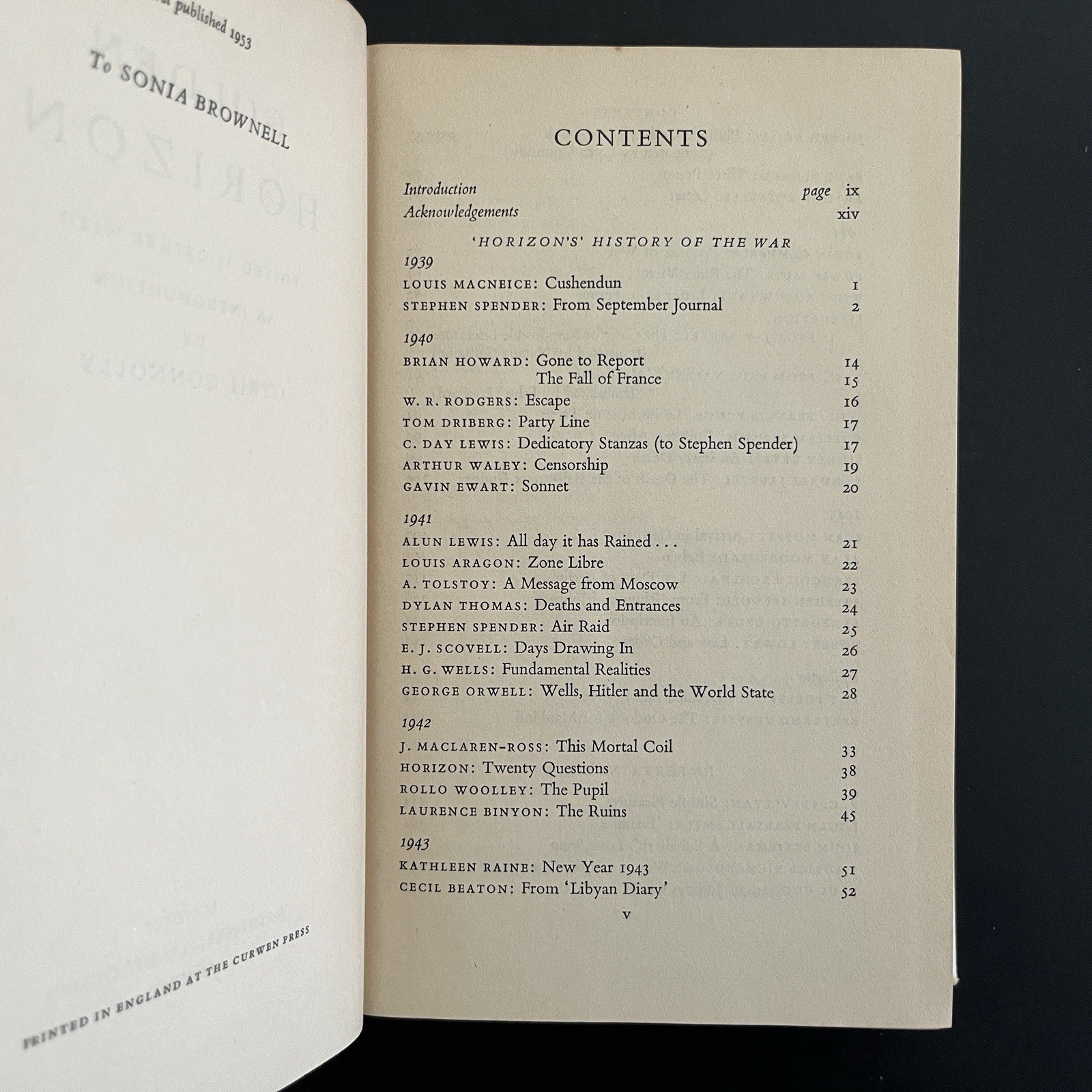 The Golden Horizon Cyril Connolly Magazine Anthology HC DJ 1953 Orwell Thomas