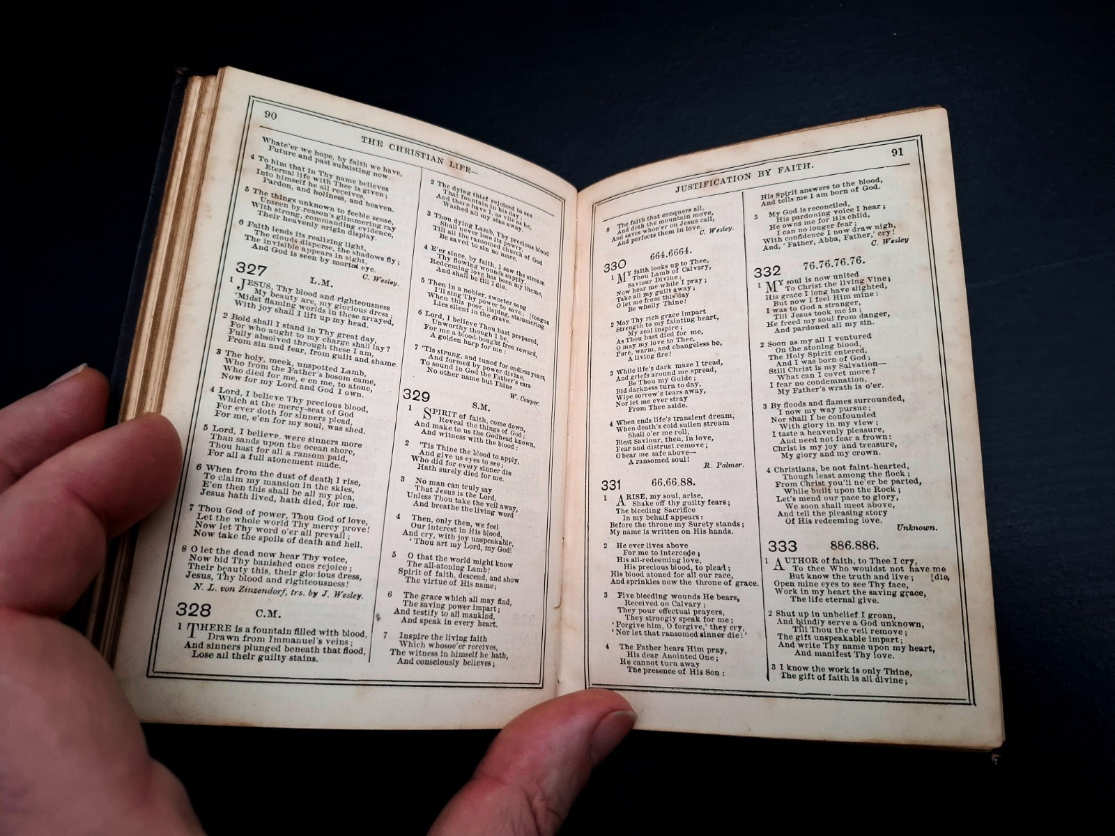1896 – Primitive Methodist Hymnal, Fine Black Leather Bound