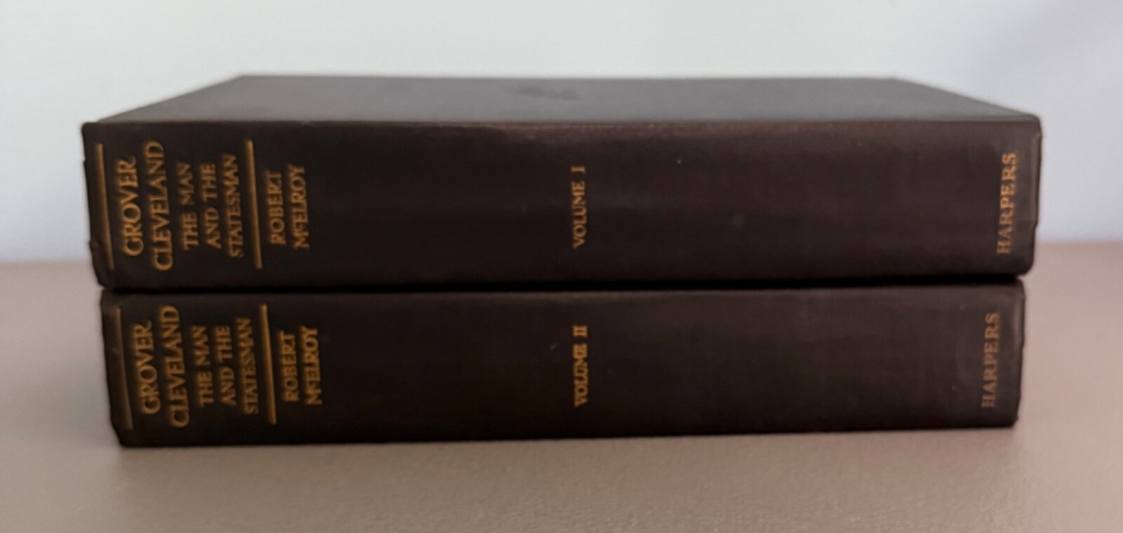 Antique 1923 Grover Cleveland Man Statesman Books Volume 1 2 First Ed McElroy