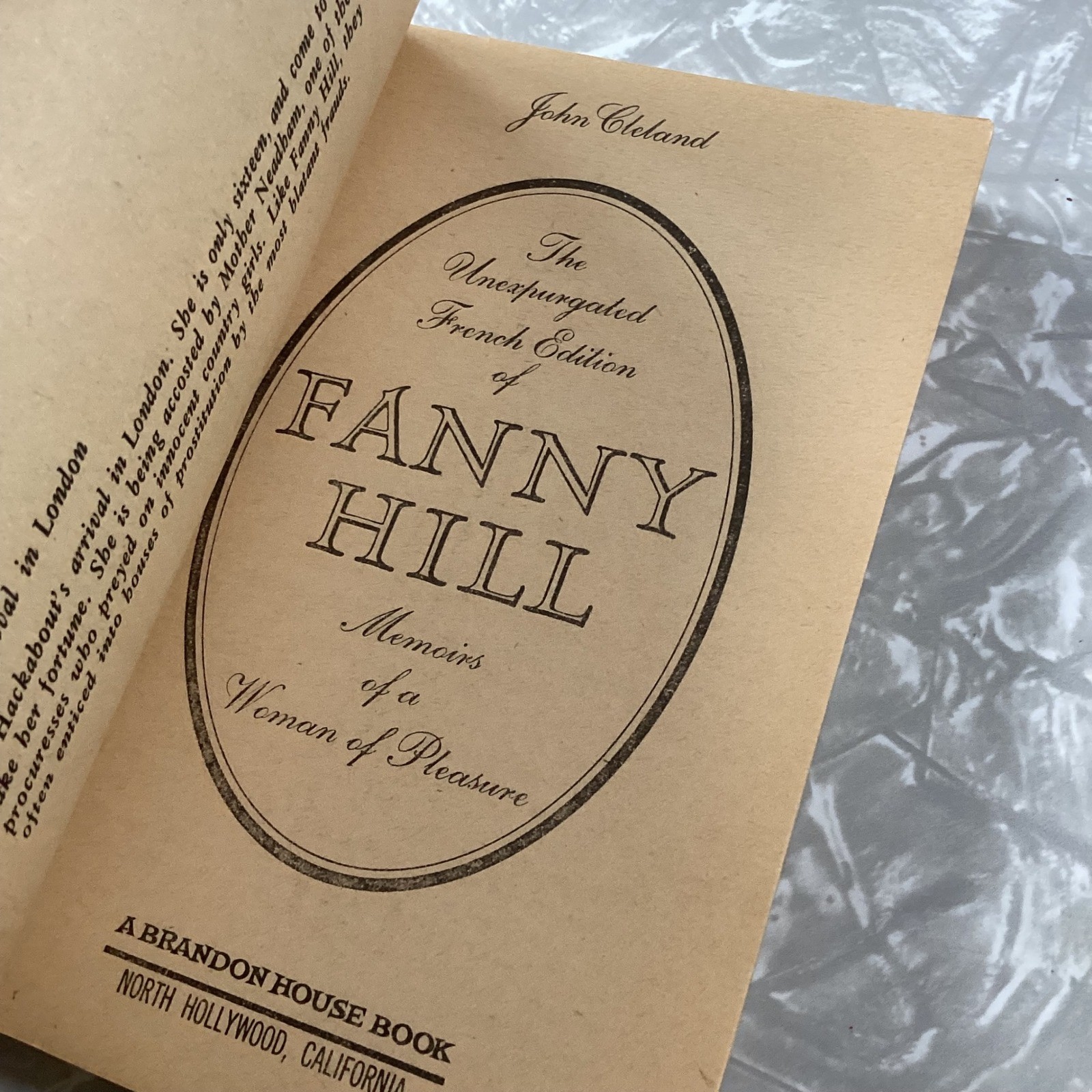 Fanny Hill Memoirs of a Woman of Pleasure John Cleland 1963 Brandon House 901