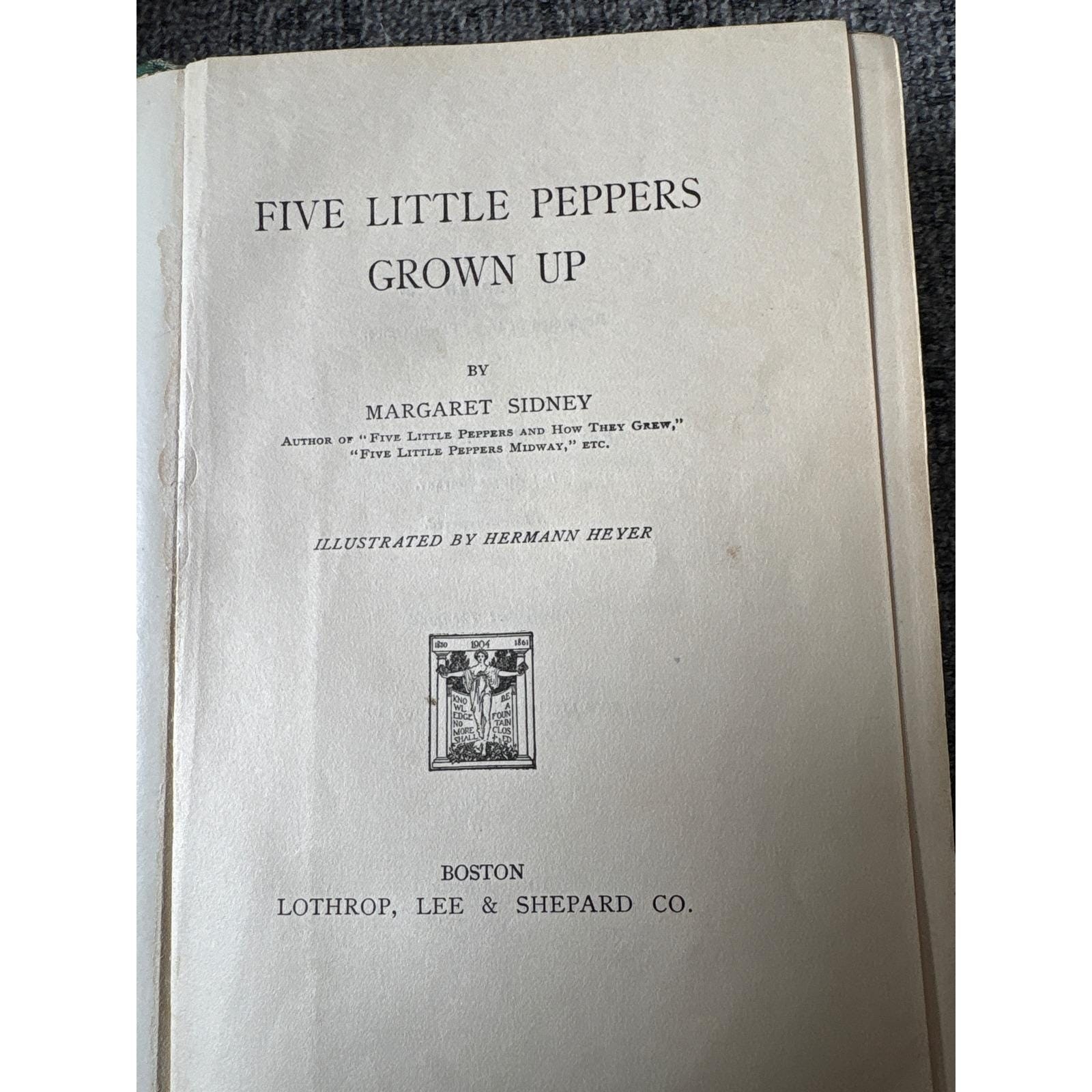 7 Vintage Five Little Peppers Books Margaret Sidney Green Hardcover Set 1909