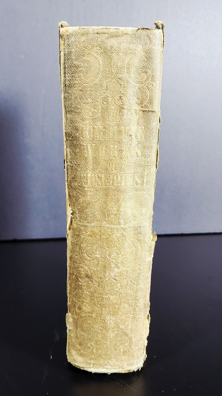 Antique 1847 Works of Flavius Josephus William Whiston Boston Otis Broaders HC