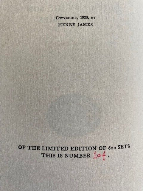 The Letters of William James vol. 1, 2 Limited Edition 1920 HCs Atlantic Monthly