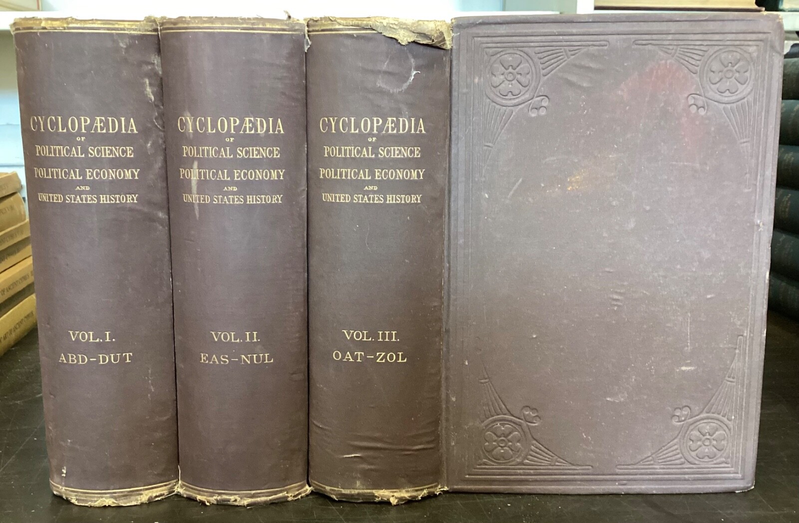 1888 Cyclopaedia of Political Science, Edited by John J. Lalor, 3 Volumes