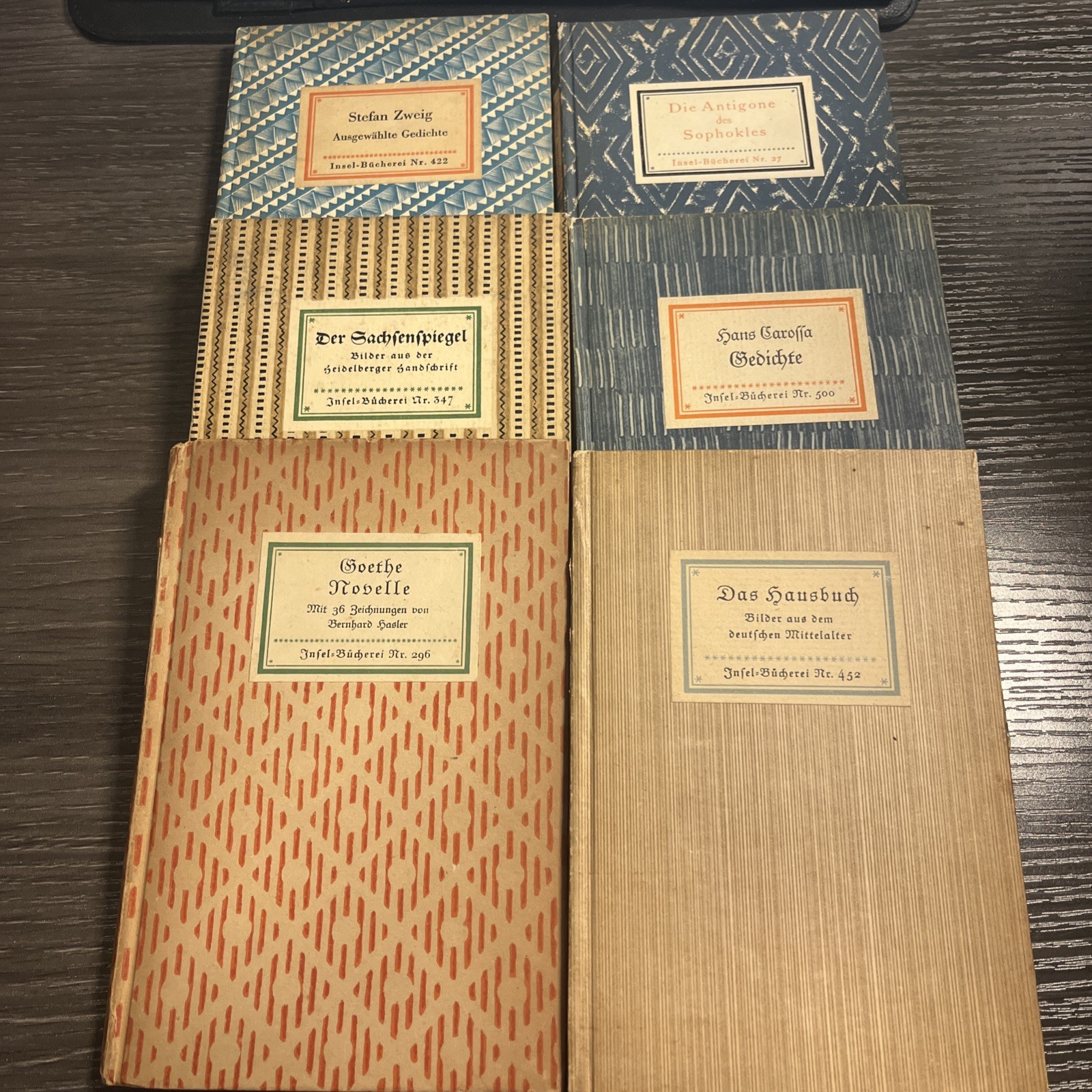 (6) Vintage Books in German, Insel Bucherie Ser. 1940 Leipzig See Pic