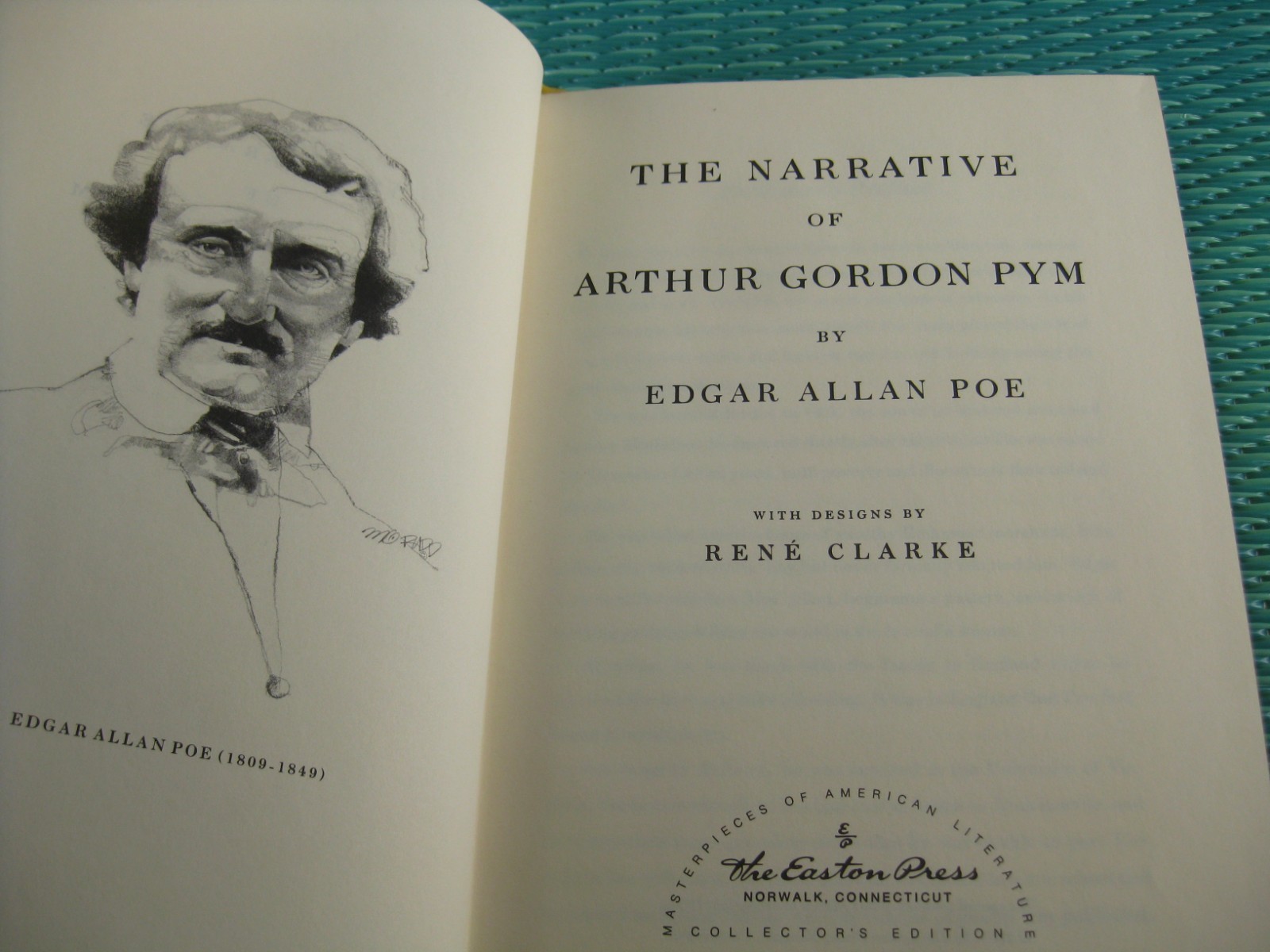 FLAWED The Narrative of Arthur Gordon Pym Edgar Allan Poe Easton Press Leather