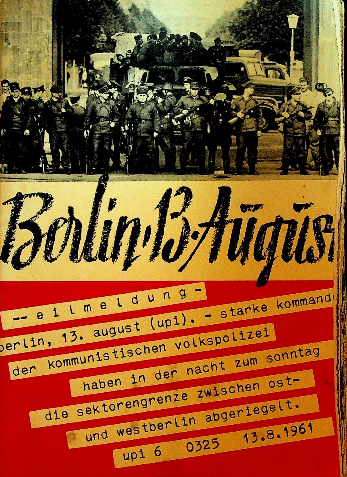 Berlin 13 August 1961 Booklet Berlin Wall East Germany