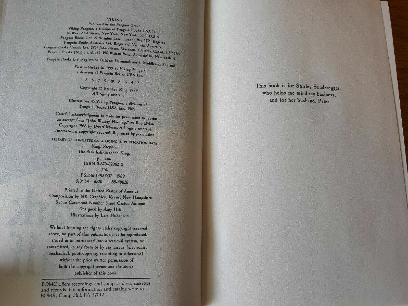 Stephen King Library The Dark Half 1989