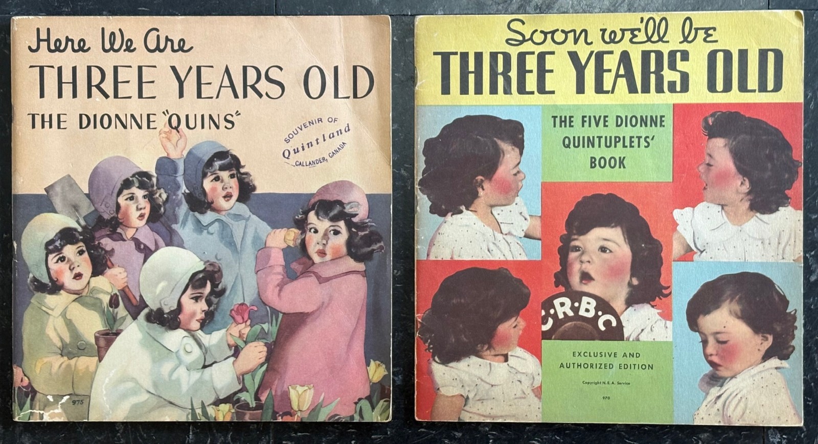 2 Whitman Dionne Quins Quintuplets Three Years Old Authorized Edition 1930s pbs