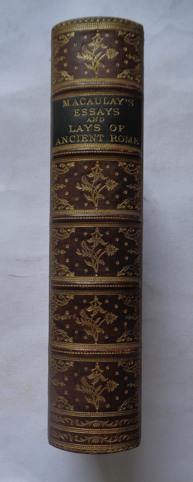 LORD MACAULAYS ESSAYS & LAYS OF ANCIENT ROME: History Fine Leather Binding 1885.