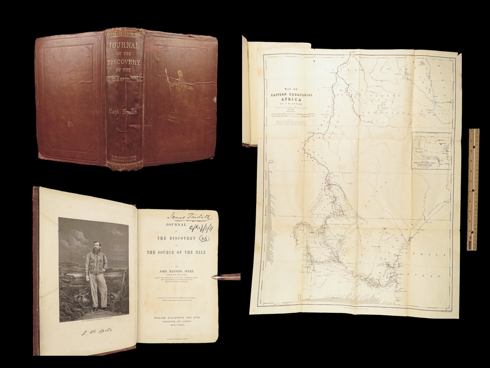 1863 AFRICA 1st ed Speke Journal of Discovery of Source of the NILE River Egypt