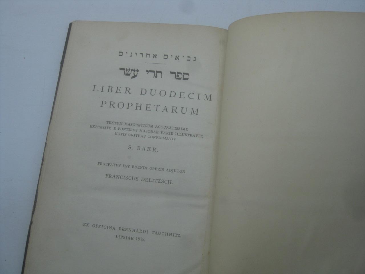 1878 Leipzig Tre Asar edited by S. Baer WITH MANUSCRIPT LEAVES THROUGHOUT