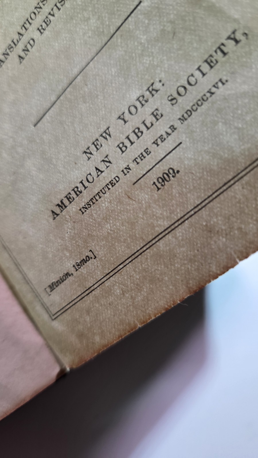 American Bible Society Holy Bible 1909 Leather Antiquarian New York