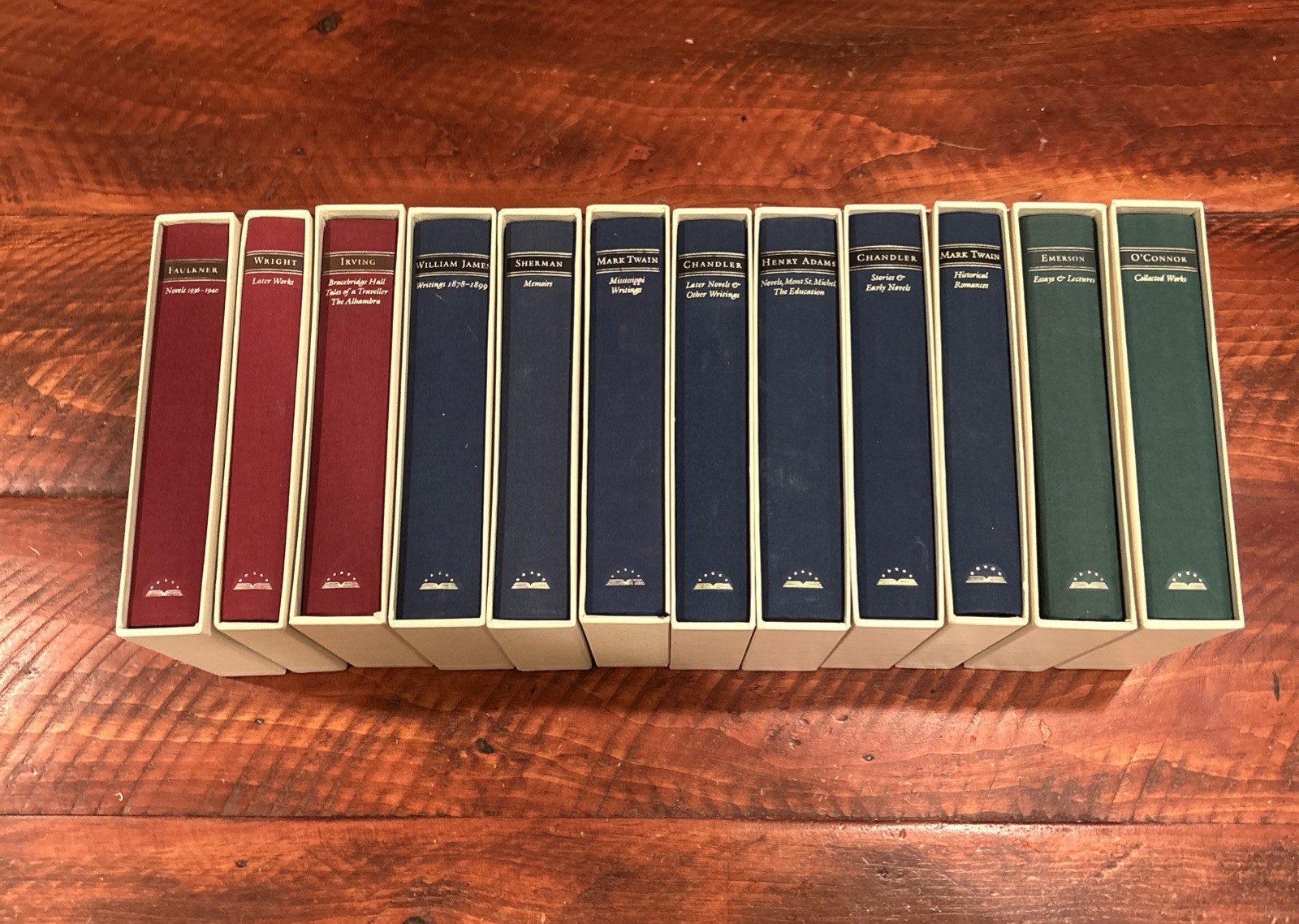 VTG The Library Of America 12 Book Lot Hardcover w/ Slipcases VG Twain Melville