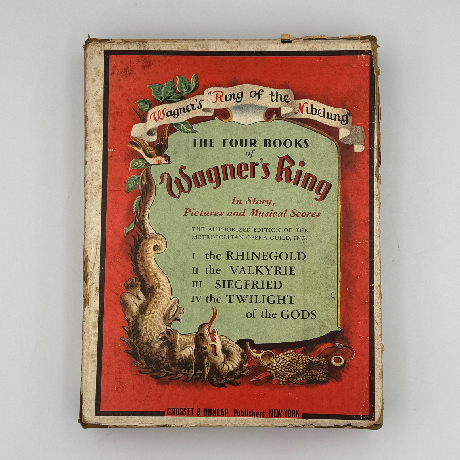 Wagners Ring of the Nibelung 4 Book Box Set Grosset & Dunlap 1939 HCDJ Slipcase