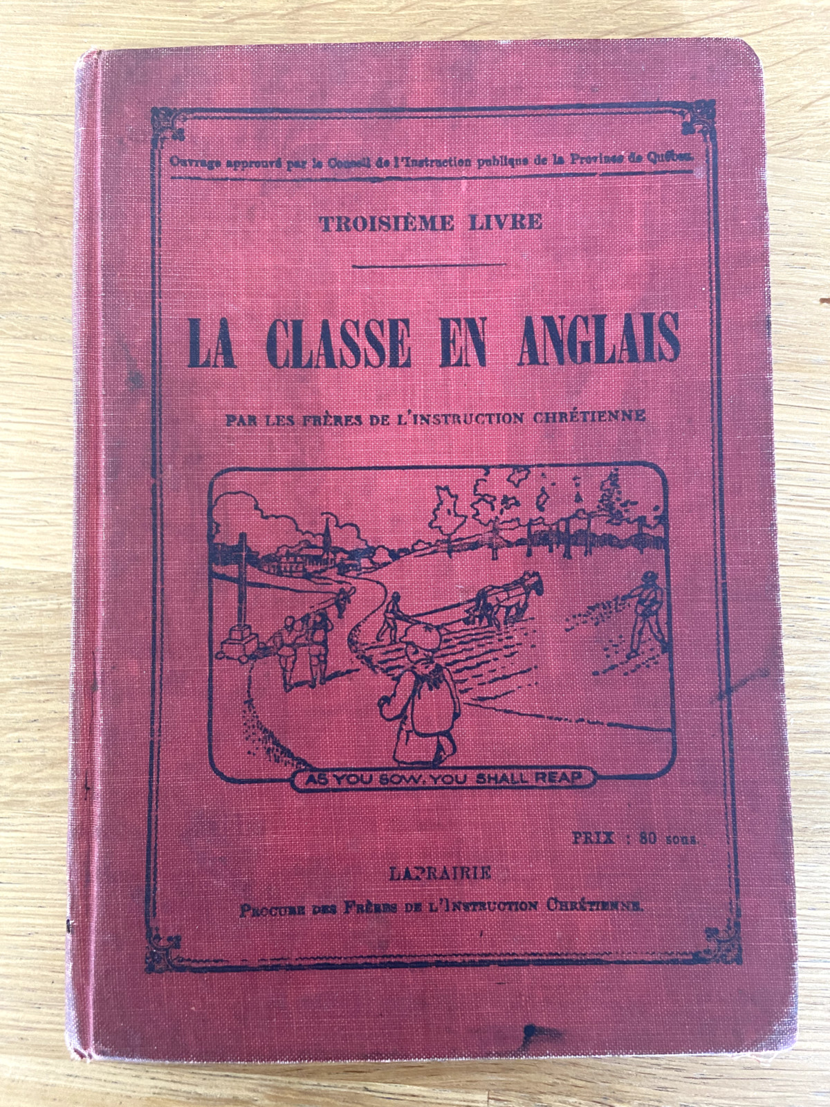 Vintage „La Classe en Anglais D’apres la Methode Directe“ Troisieme Livre 1929