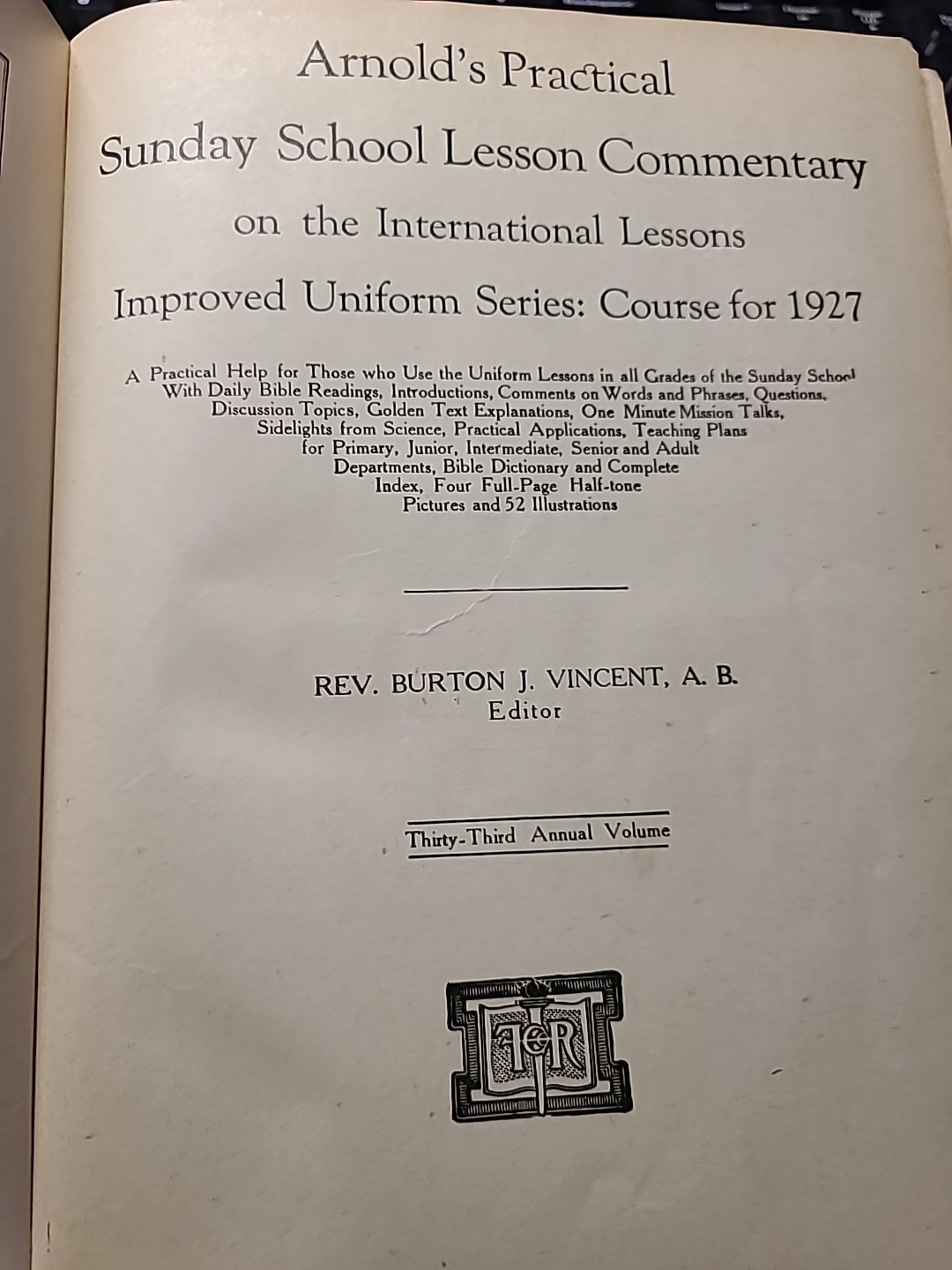 1927 Arnold’s Practical Commentary Sunday School Lessons Vintage Book Hardcover