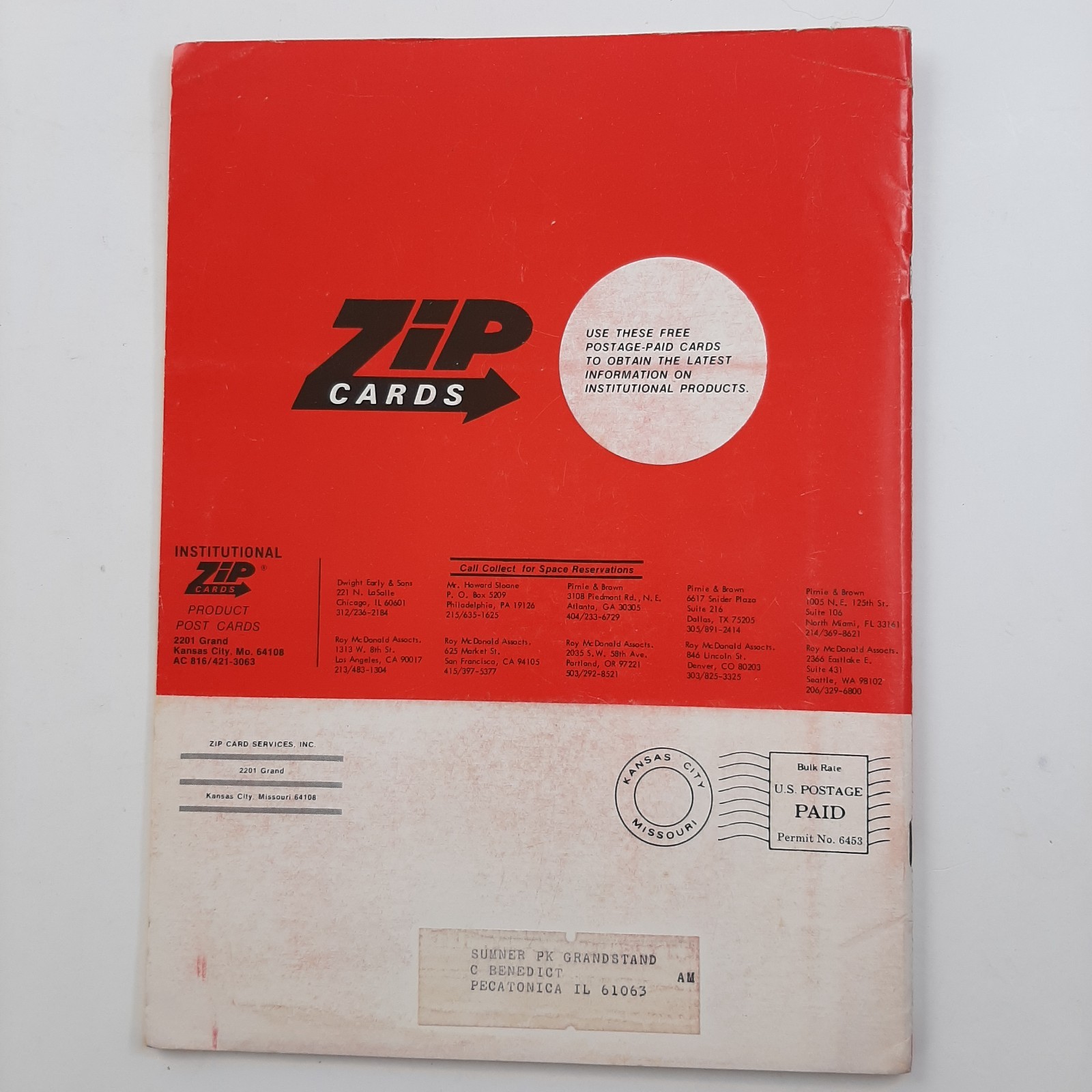 INSTITUTIONAL ZIP CARDS CATALOG 1969 Direct Reply Product Post Cards MBi23