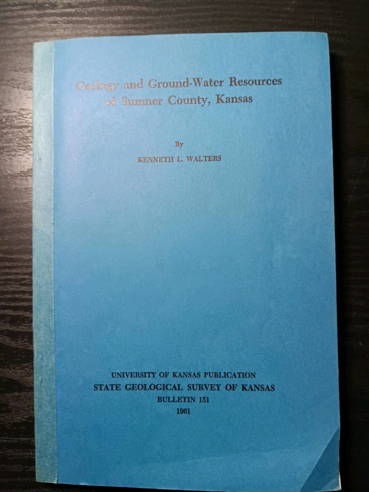 BULLETIN 151 Geology & Ground-Water Resources of Sumner County Kansas 1961 MAP